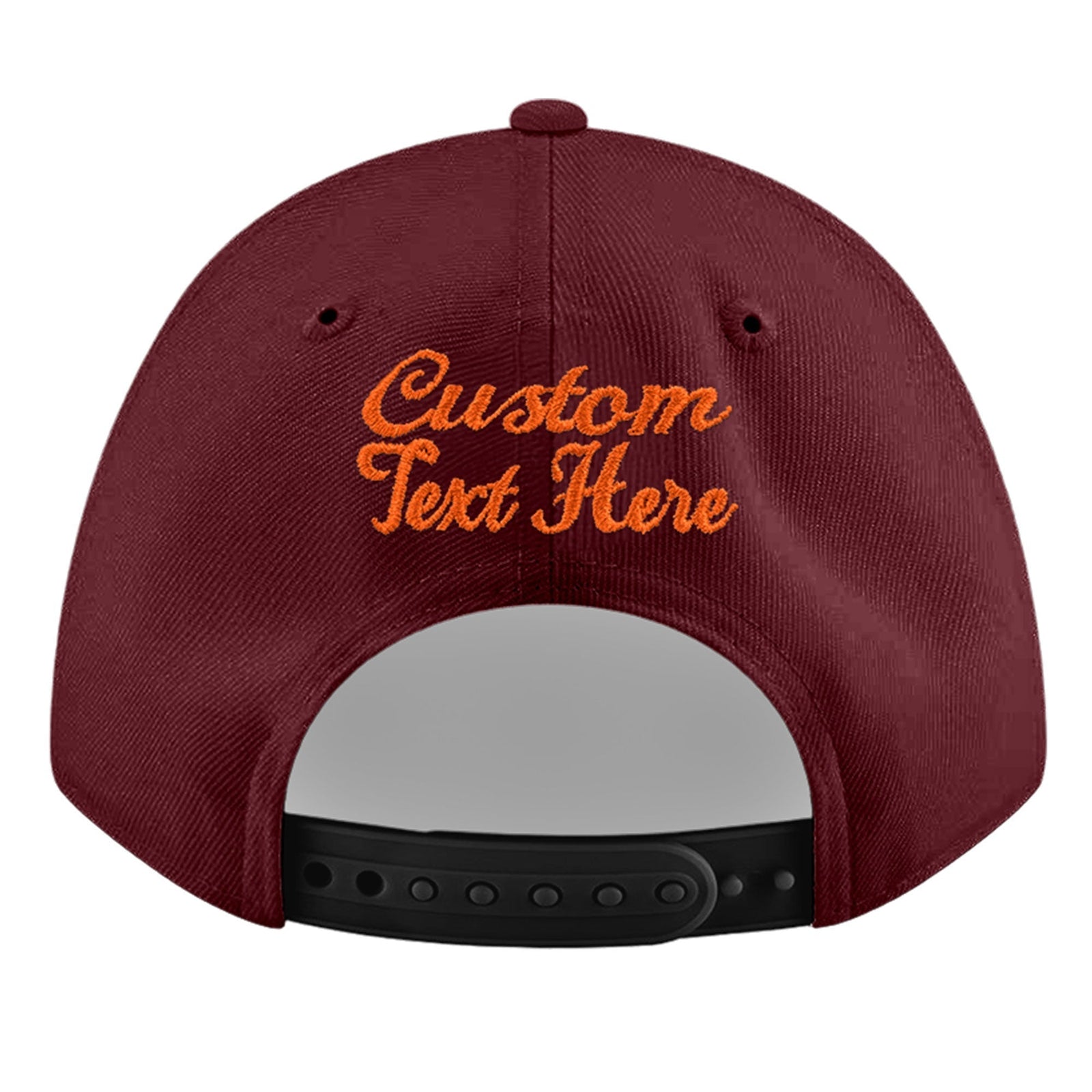 Custom Maroon 3D Puff Embroidery Flat Embroidery Casual Sport Baseball Cap