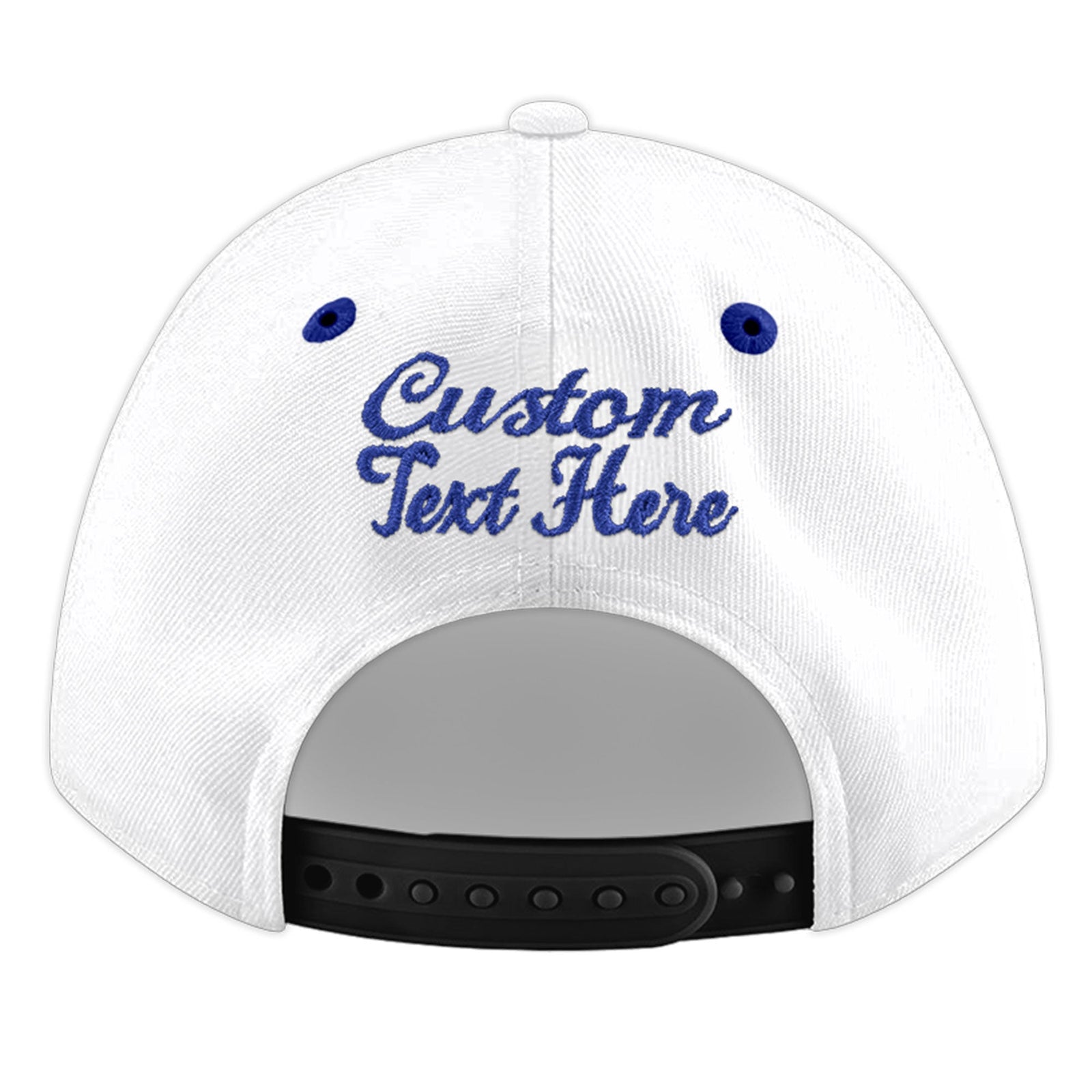 Custom White Royal Blue 23D Puff Embroidery Flat Embroidery Casual Sport Baseball Cap