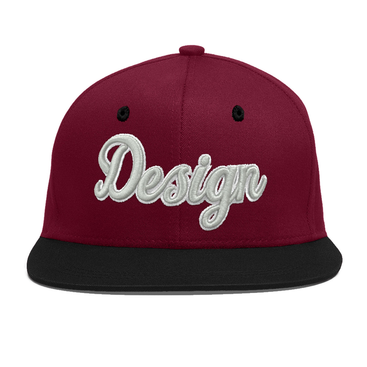 Custom Navy Orange 3D Puff Embroidery Flat Embroidery Casual Sport Baseball Cap