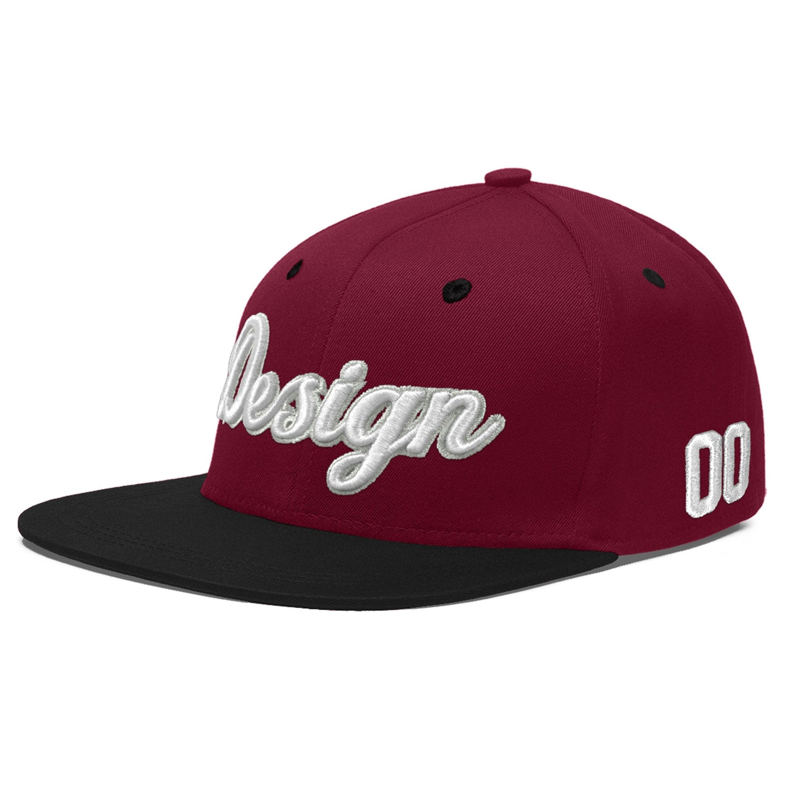 Custom Navy Orange 3D Puff Embroidery Flat Embroidery Casual Sport Baseball Cap