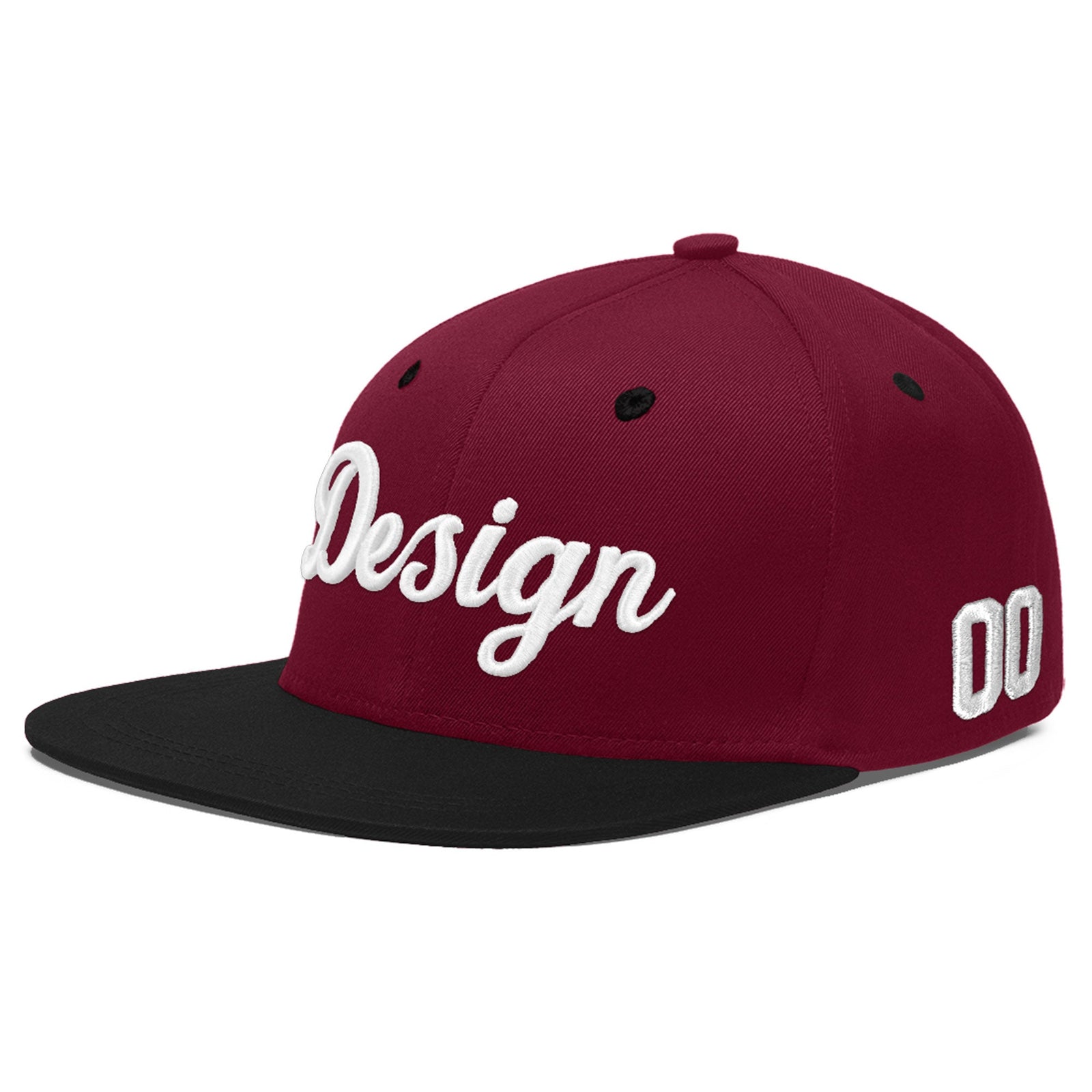 Custom Navy Orange 3D Puff Embroidery Flat Embroidery Casual Sport Baseball Cap