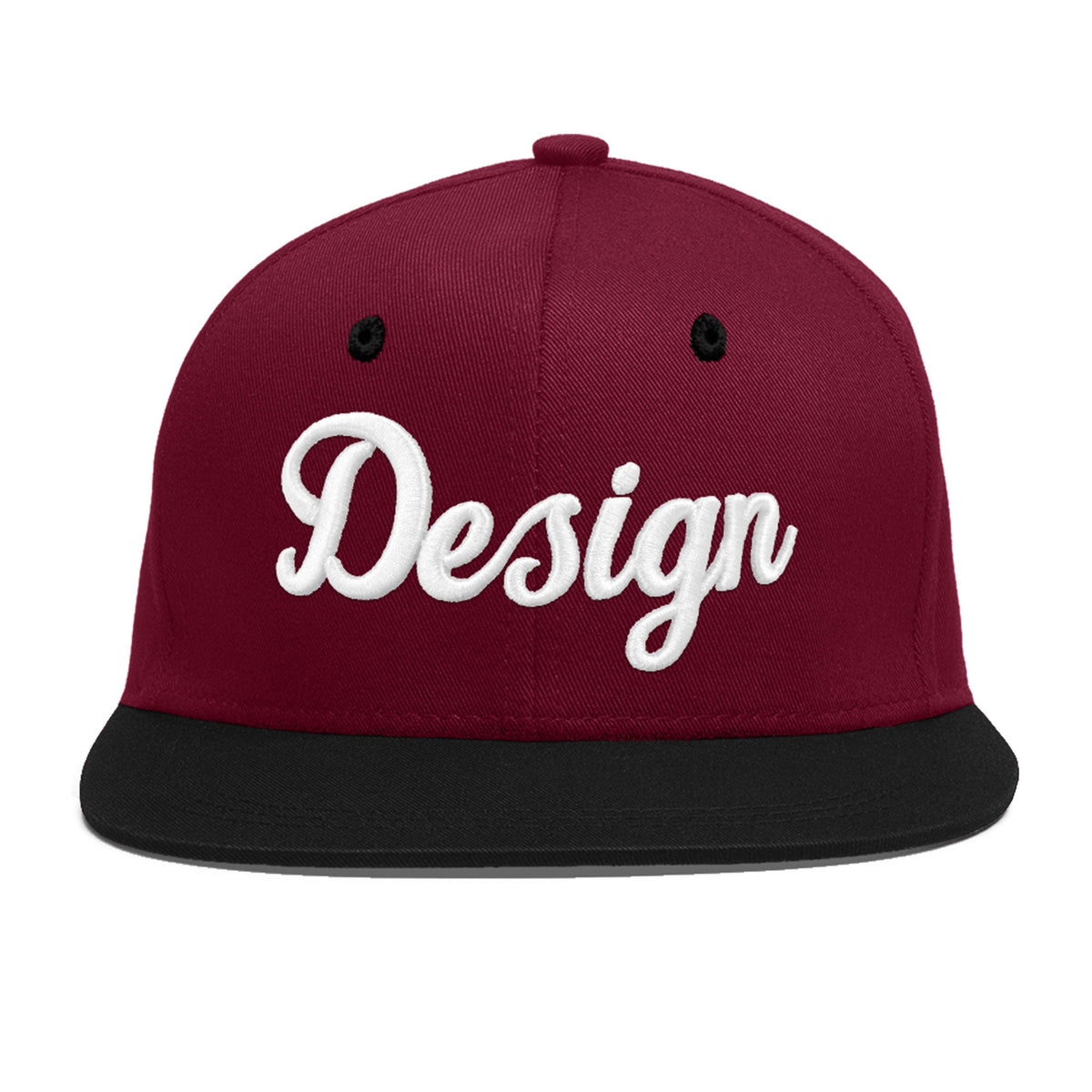 Custom Navy Orange 3D Puff Embroidery Flat Embroidery Casual Sport Baseball Cap