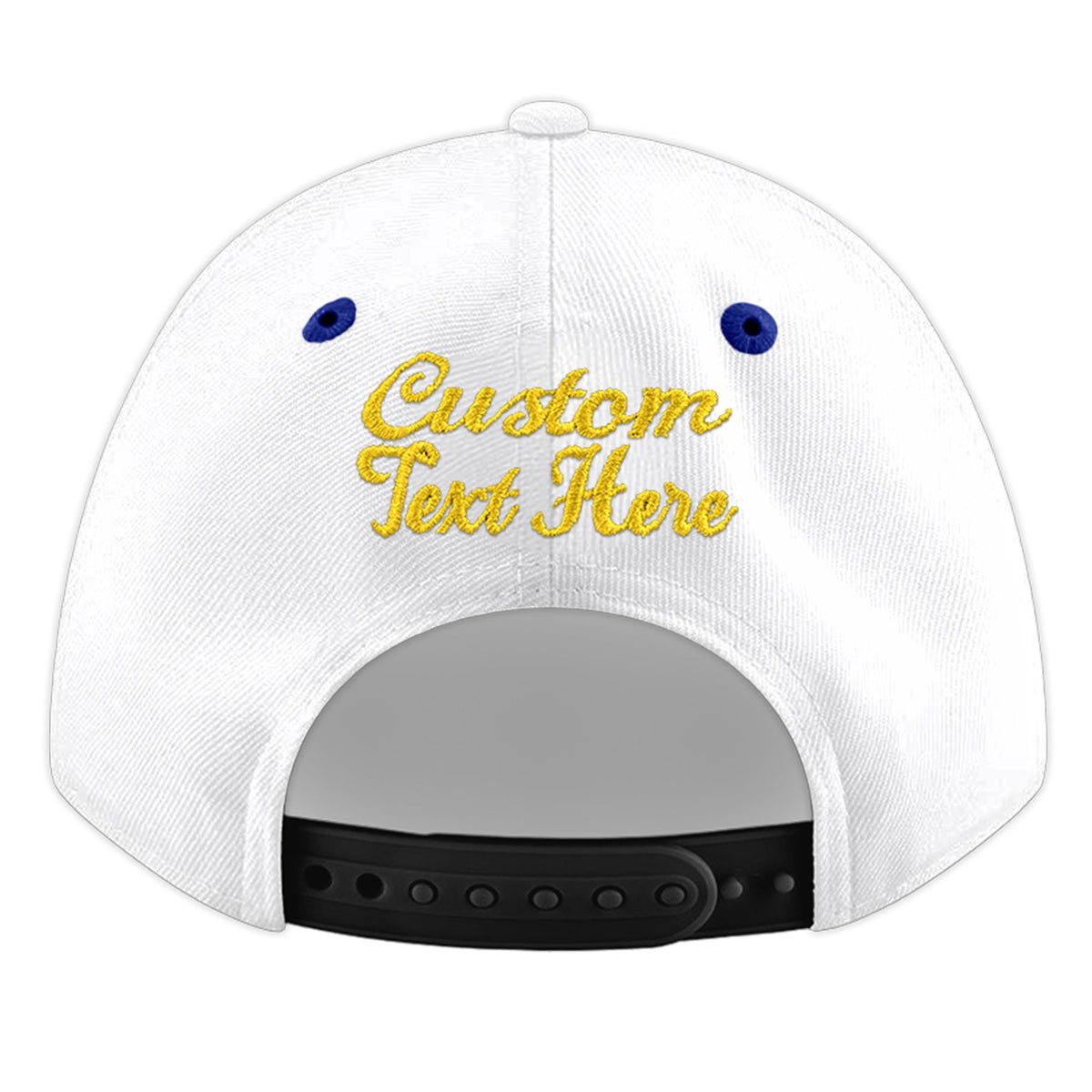 Custom White Royal Blue 183D Puff Embroidery Flat Embroidery Casual Sport Baseball Cap