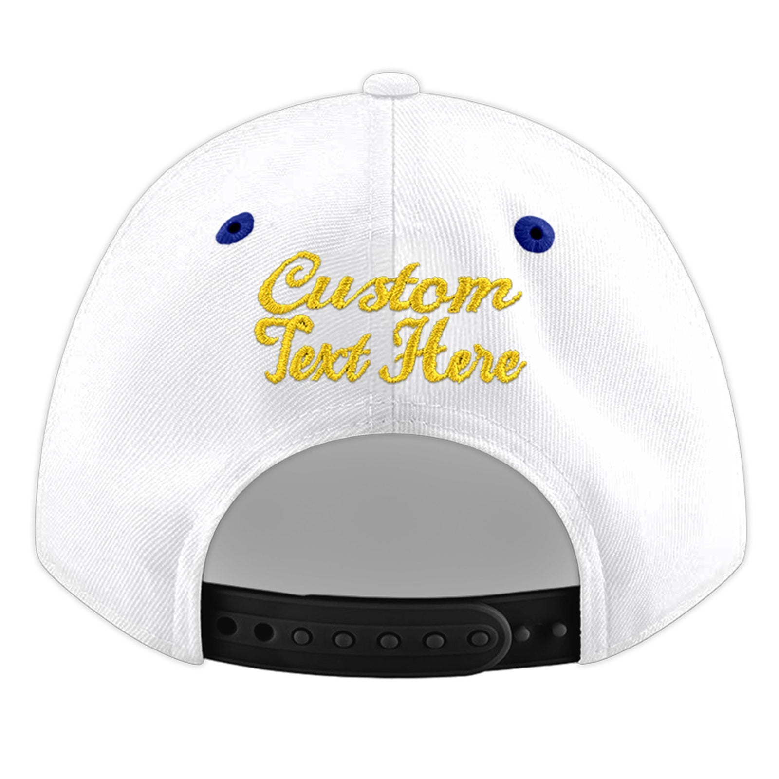 Custom White Royal Blue 183D Puff Embroidery Flat Embroidery Casual Sport Baseball Cap