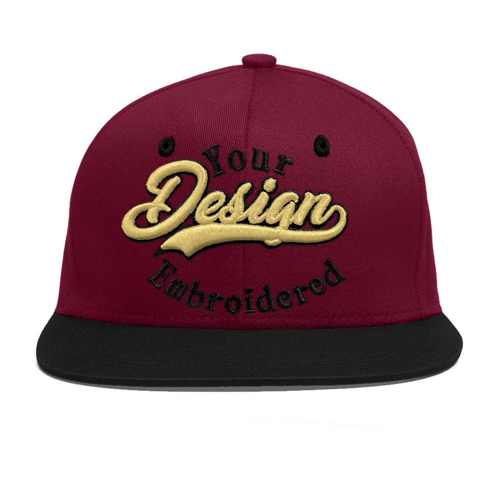 Custom Navy Orange 3D Puff Embroidery Flat Embroidery Casual Sport Baseball Cap
