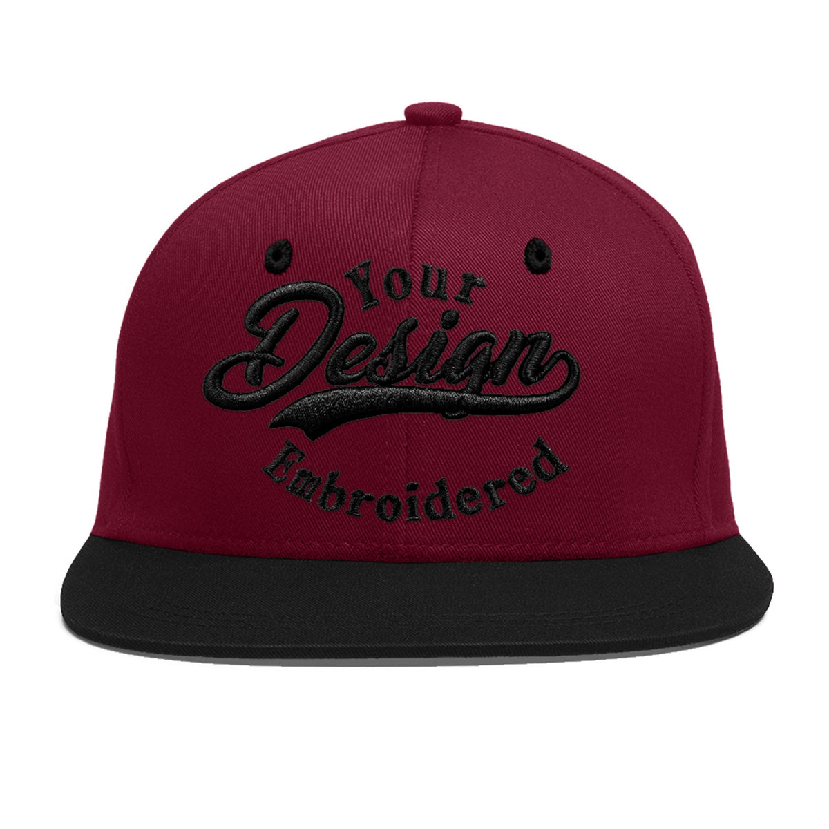 Custom Navy Orange 3D Puff Embroidery Flat Embroidery Casual Sport Baseball Cap