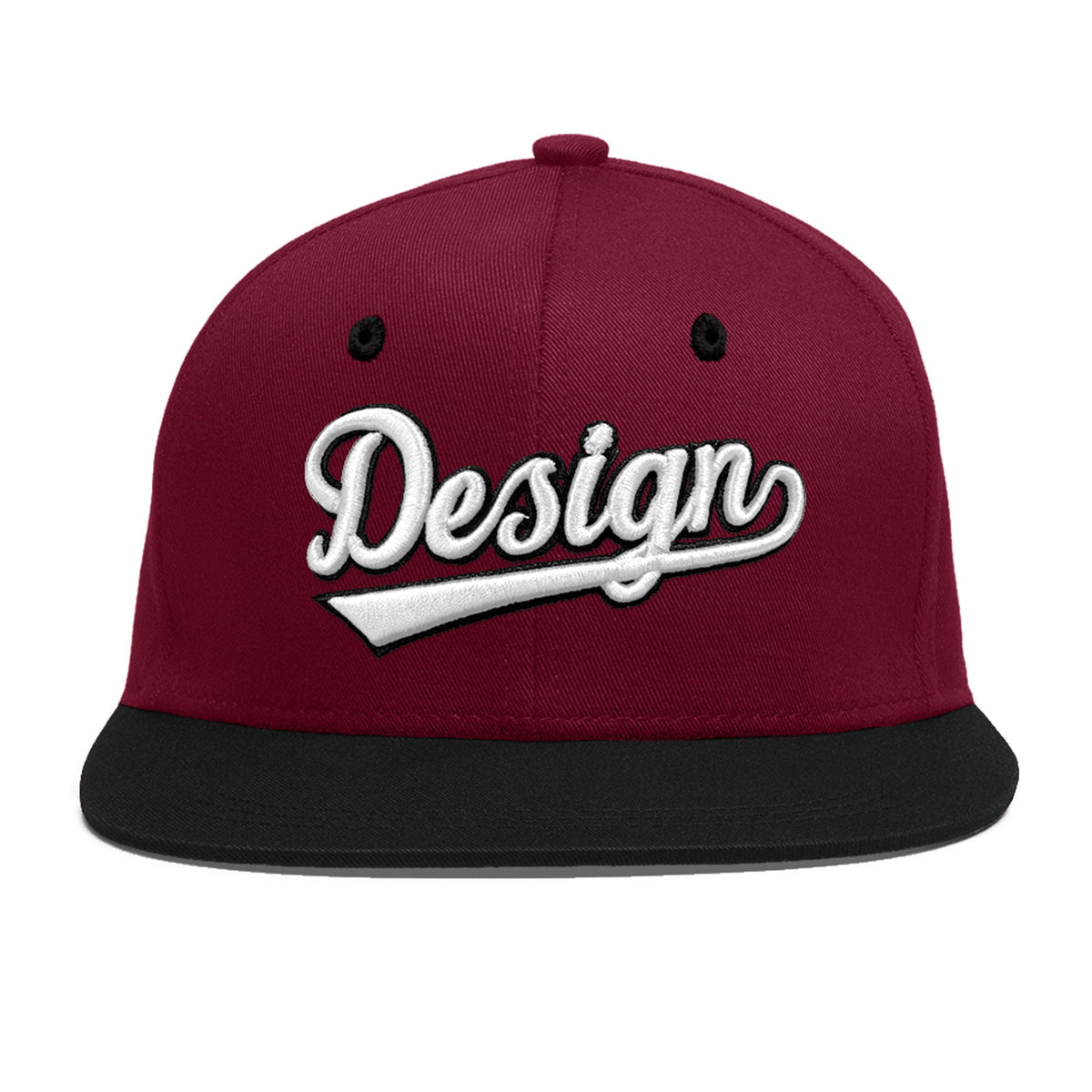 Custom Navy Orange 3D Puff Embroidery Flat Embroidery Casual Sport Baseball Cap