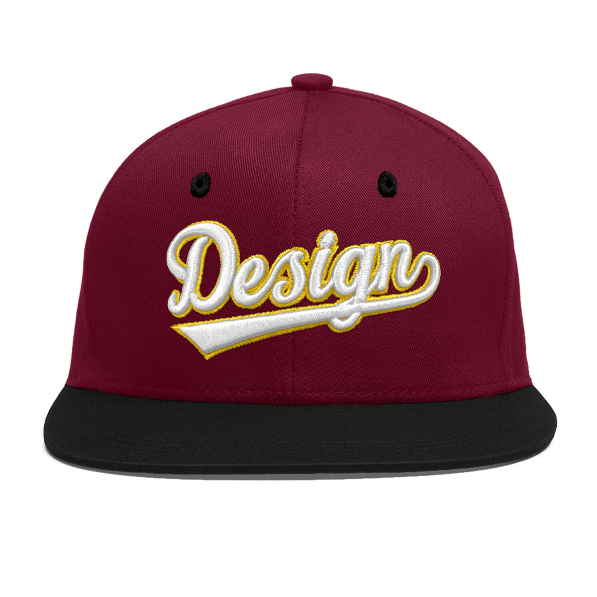 Custom Navy Orange 3D Puff Embroidery Flat Embroidery Casual Sport Baseball Cap