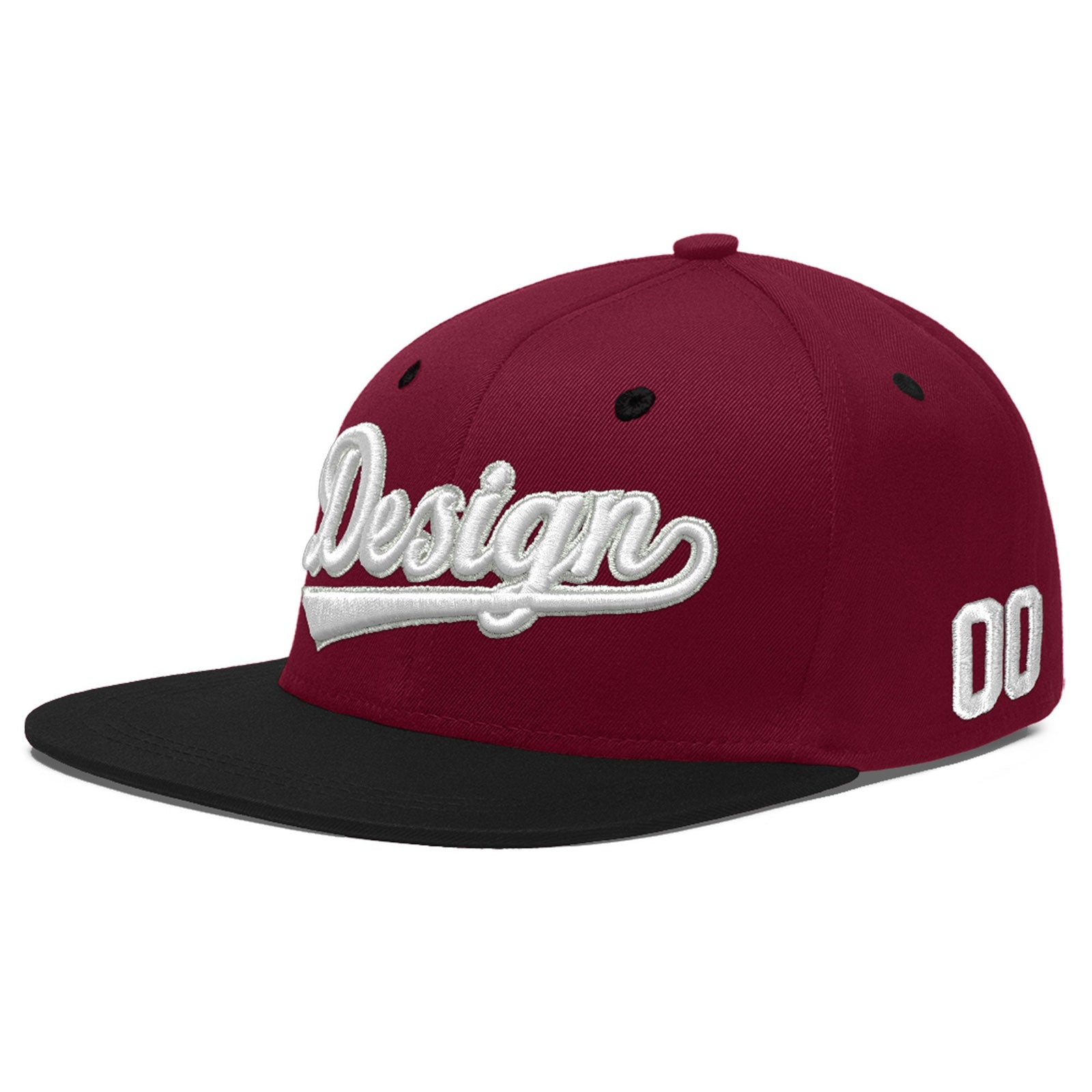 Custom Navy Orange 3D Puff Embroidery Flat Embroidery Casual Sport Baseball Cap