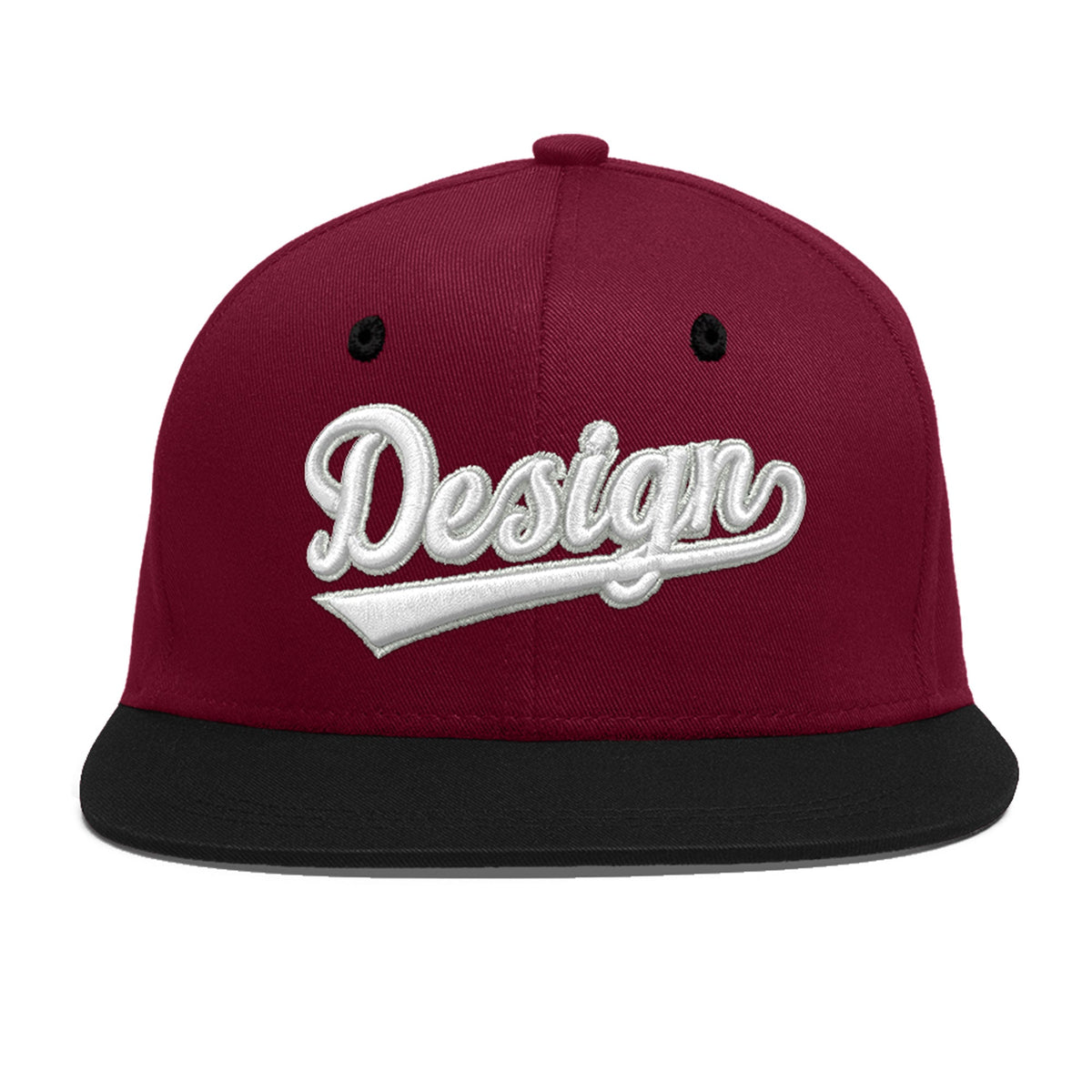 Custom Navy Orange 3D Puff Embroidery Flat Embroidery Casual Sport Baseball Cap