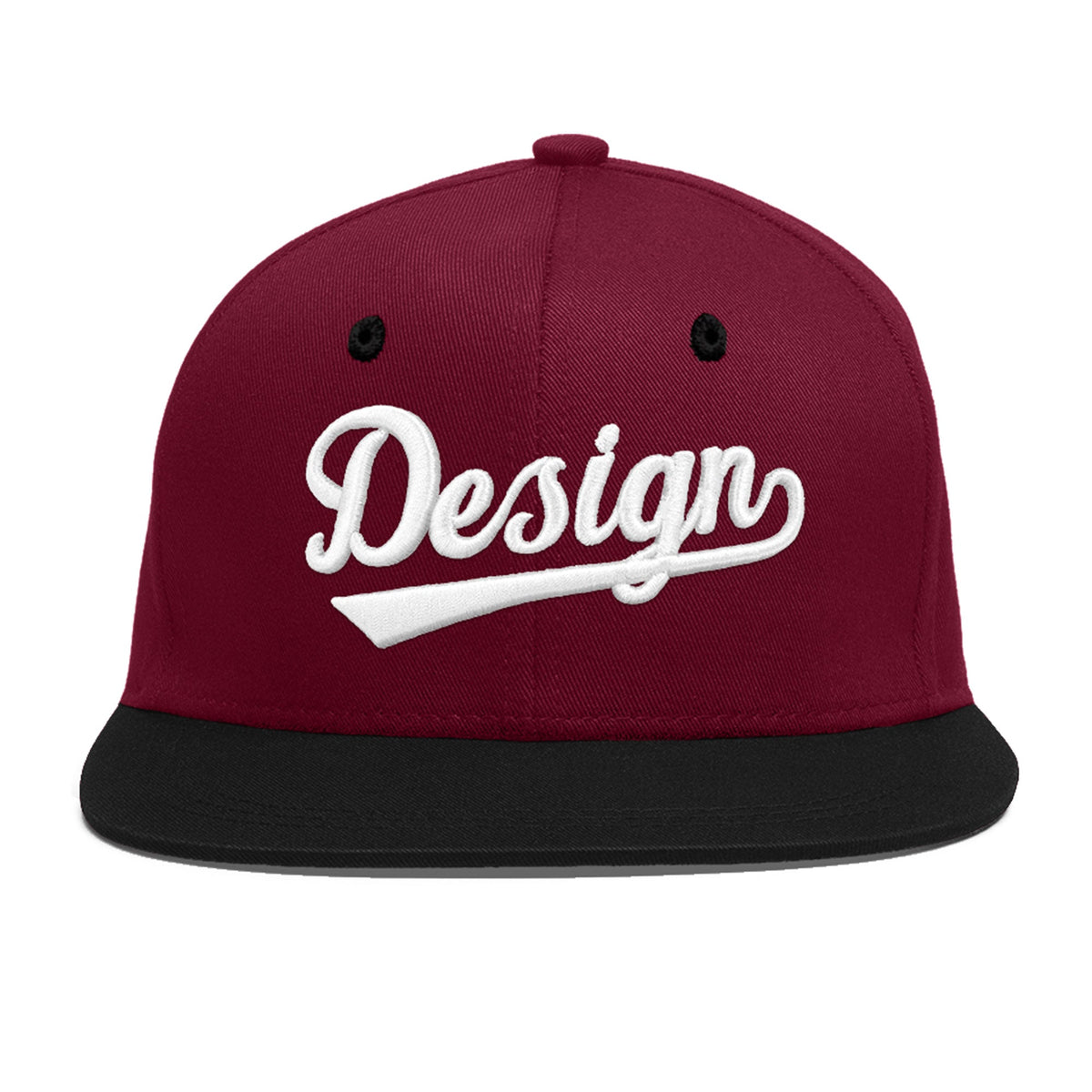 Custom Navy Orange 3D Puff Embroidery Flat Embroidery Casual Sport Baseball Cap