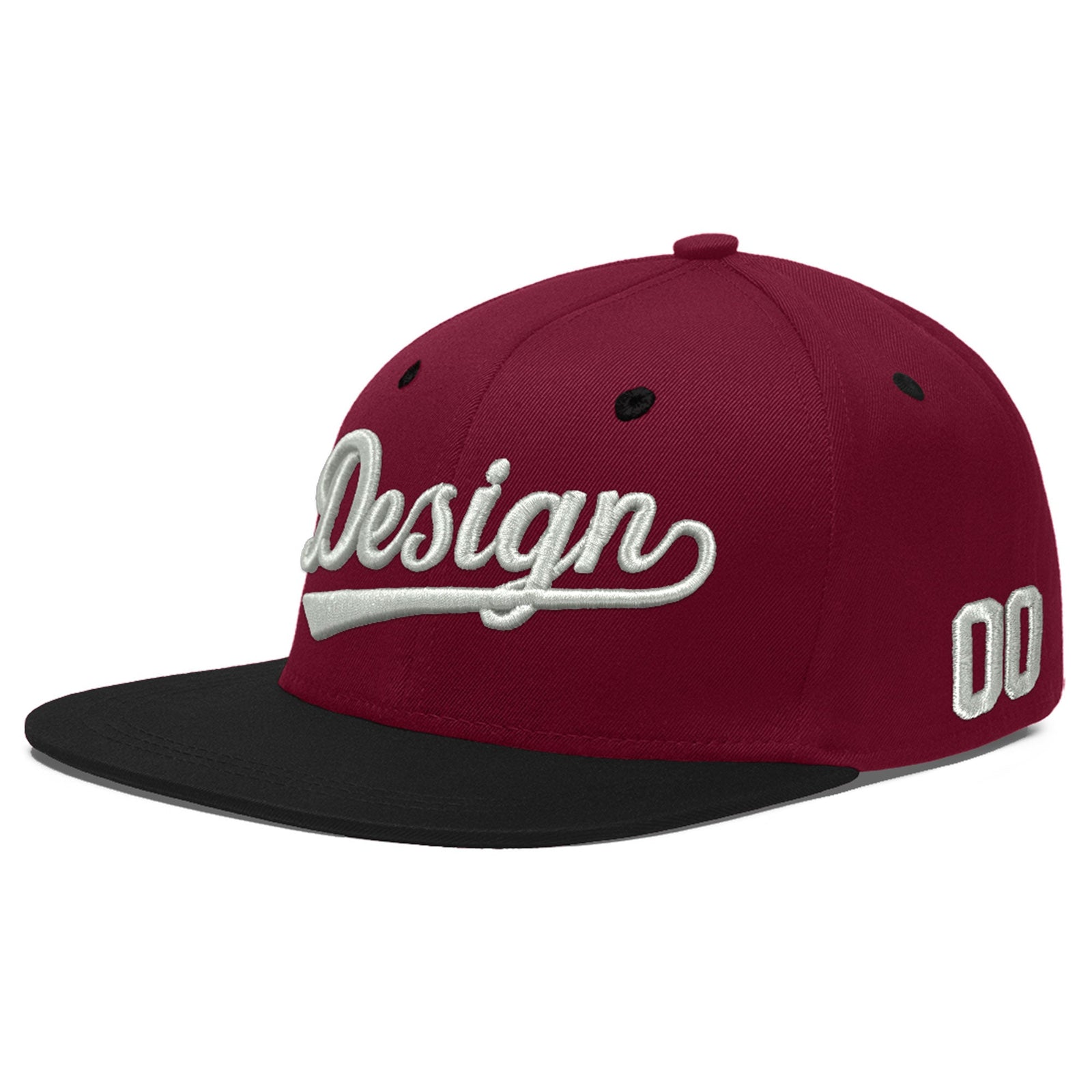 Custom Navy Orange 3D Puff Embroidery Flat Embroidery Casual Sport Baseball Cap