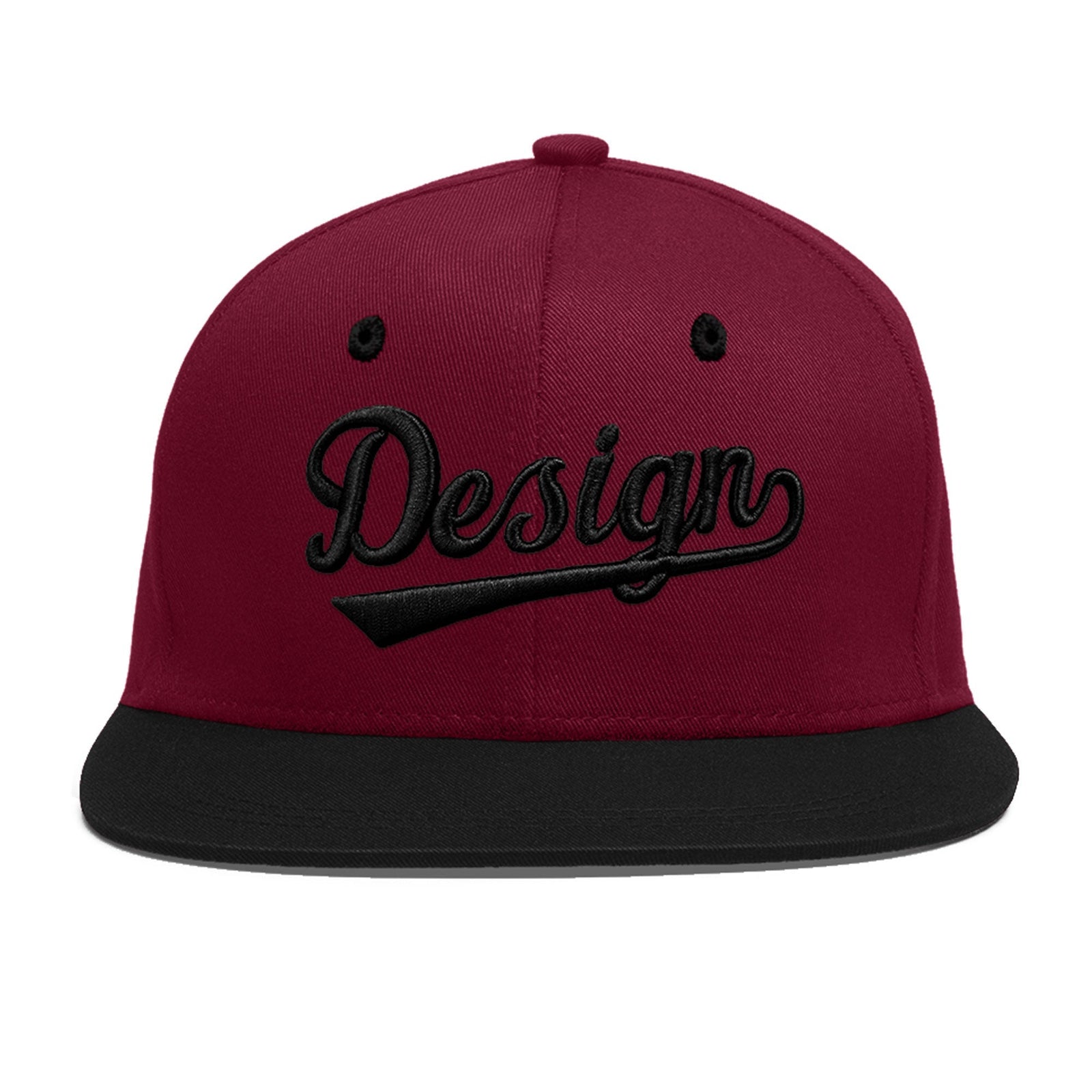 Custom Navy Orange 3D Puff Embroidery Flat Embroidery Casual Sport Baseball Cap