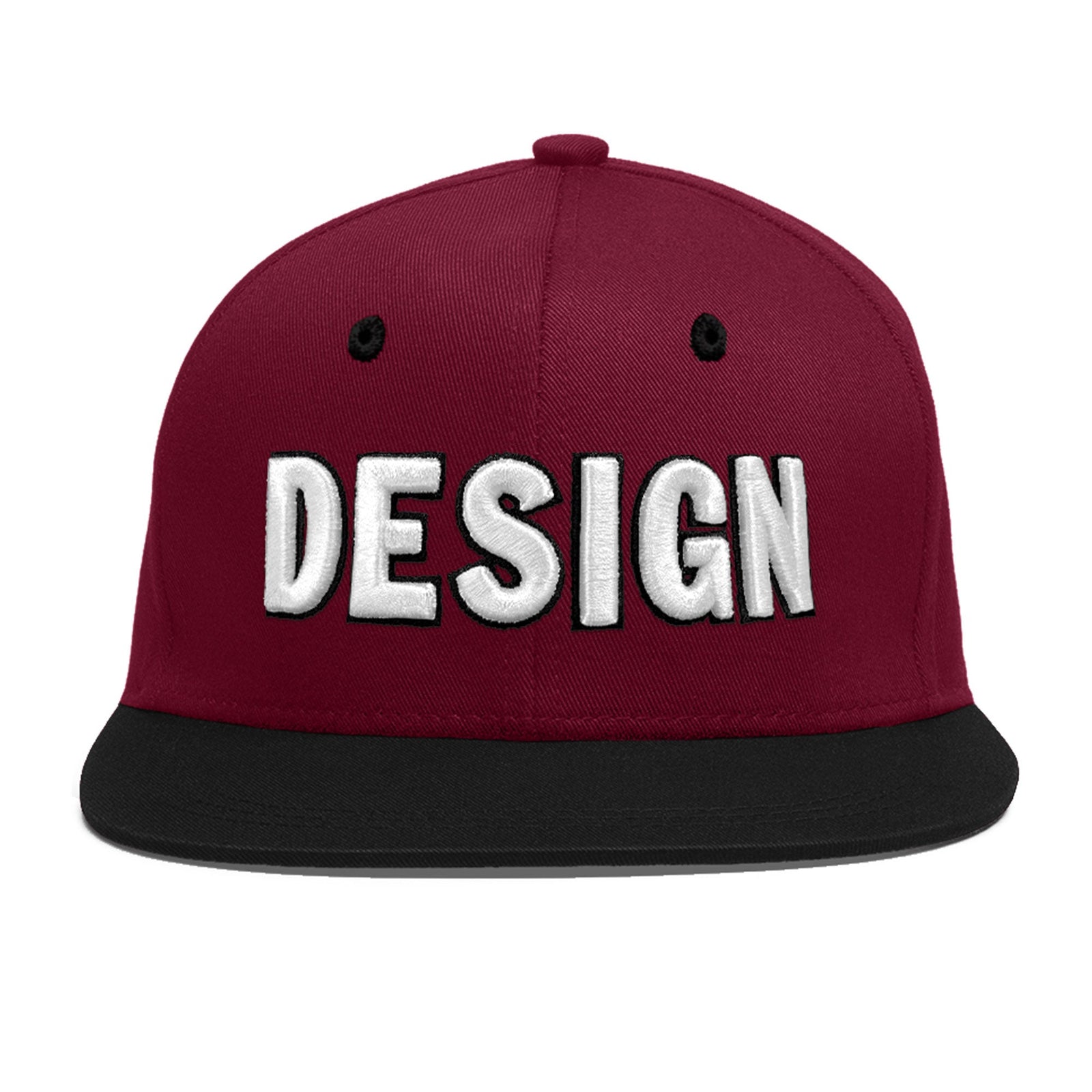 Custom Navy Orange 3D Puff Embroidery Flat Embroidery Casual Sport Baseball Cap