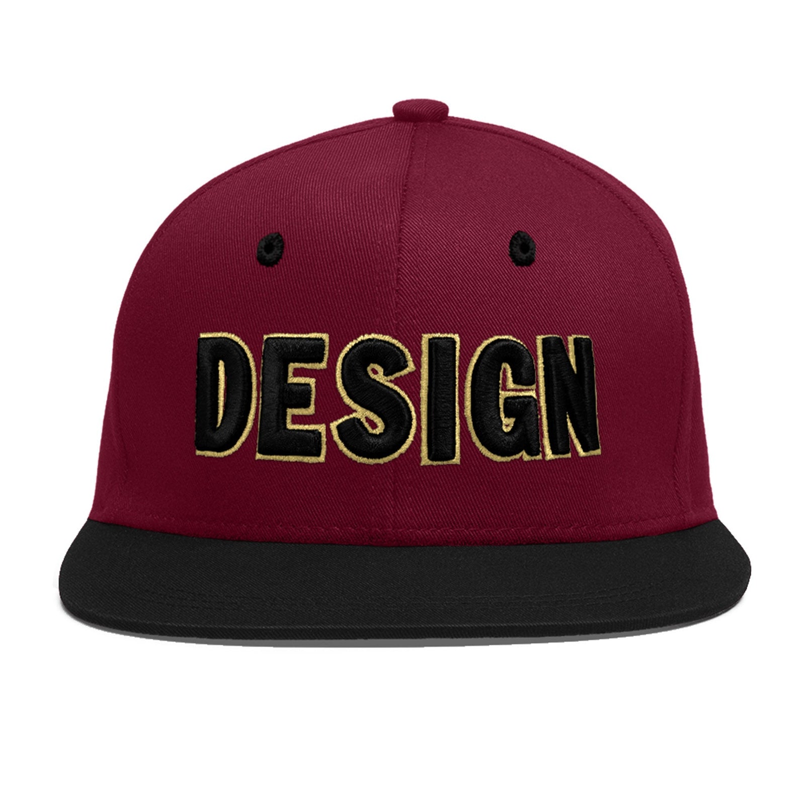 Custom Navy Orange 3D Puff Embroidery Flat Embroidery Casual Sport Baseball Cap
