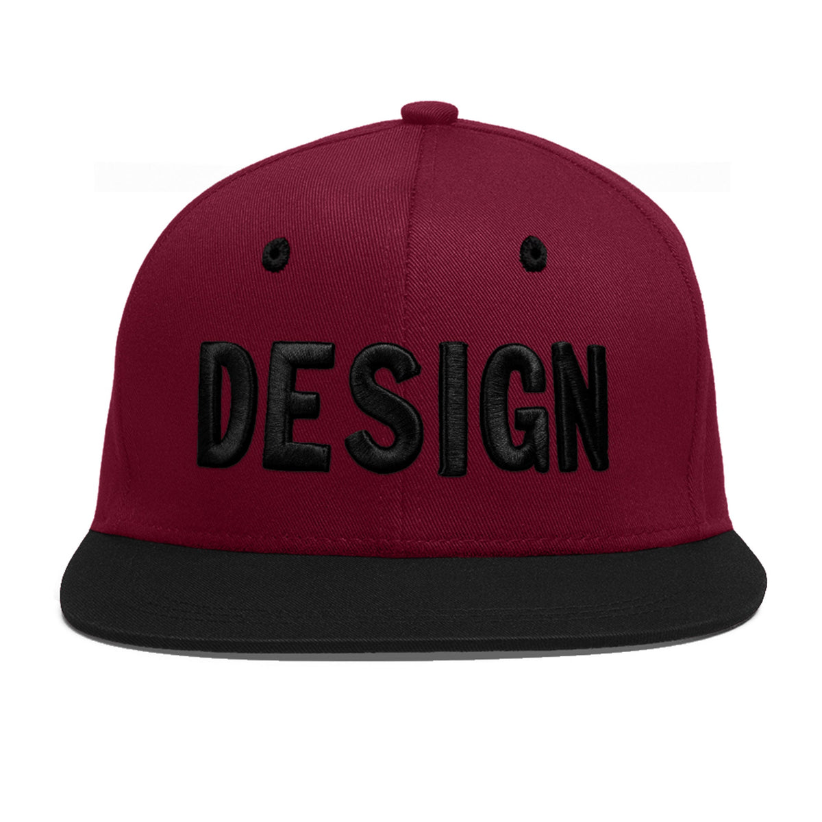 Custom Navy Orange 3D Puff Embroidery Flat Embroidery Casual Sport Baseball Cap
