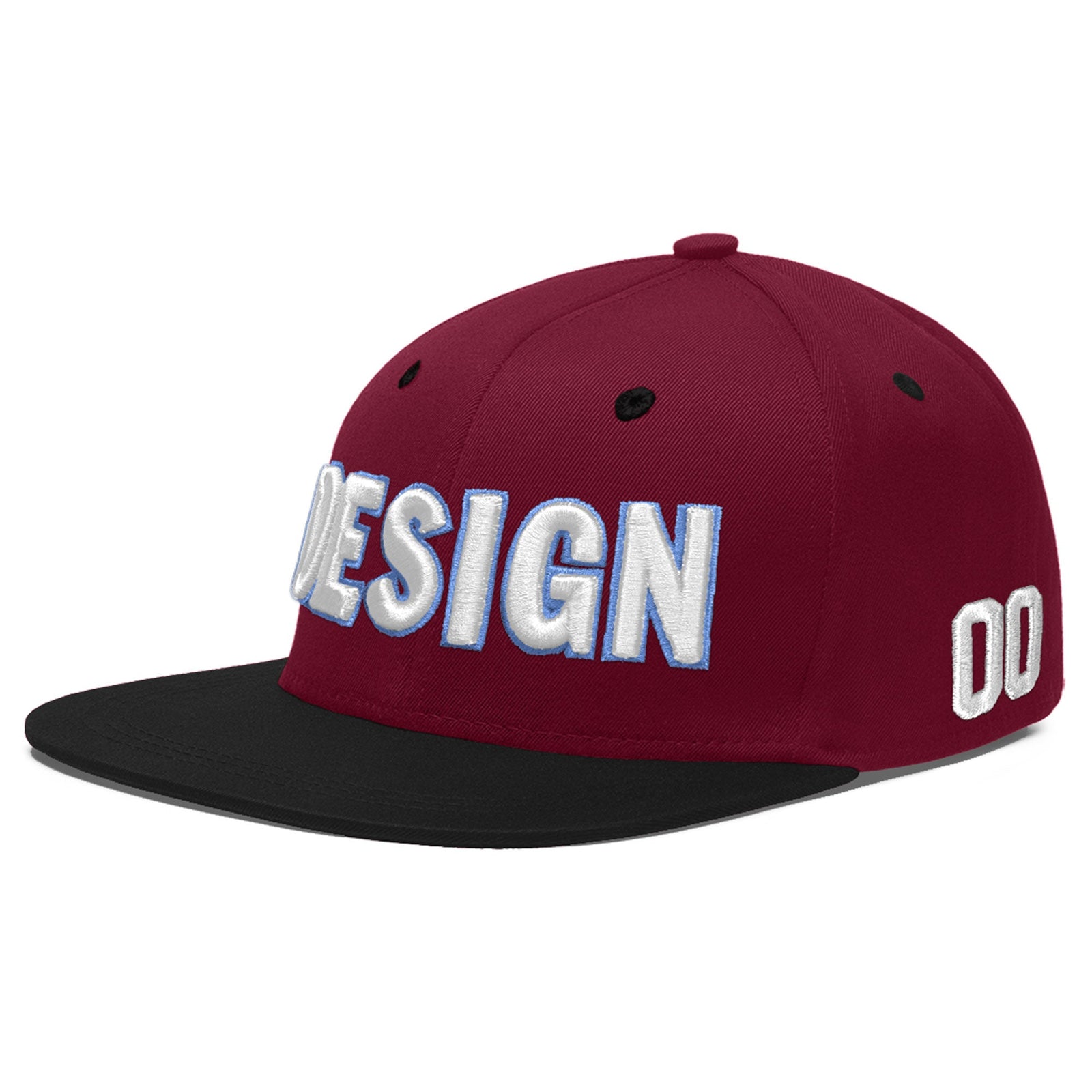 Custom Navy Orange 3D Puff Embroidery Flat Embroidery Casual Sport Baseball Cap