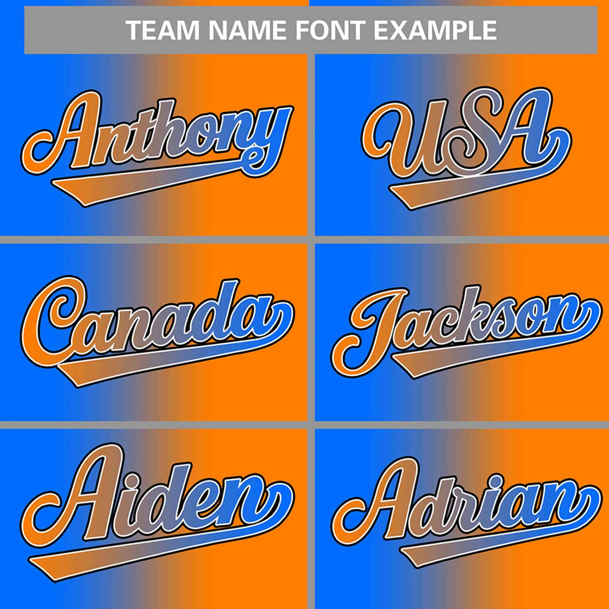 Custom Powder Blue Orange-Black Gradient Fashion Authentic Baseball Jersey