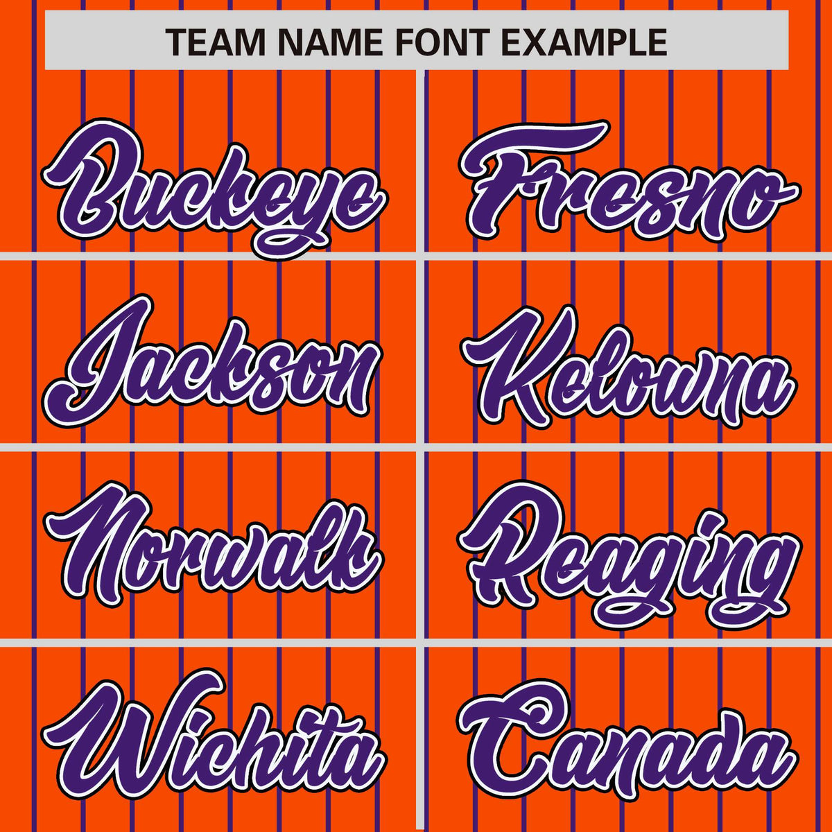 Custom Orange Purple Raglan Sleeves Varsity Full-Snap Pinstripe Letterman Baseball Jacket