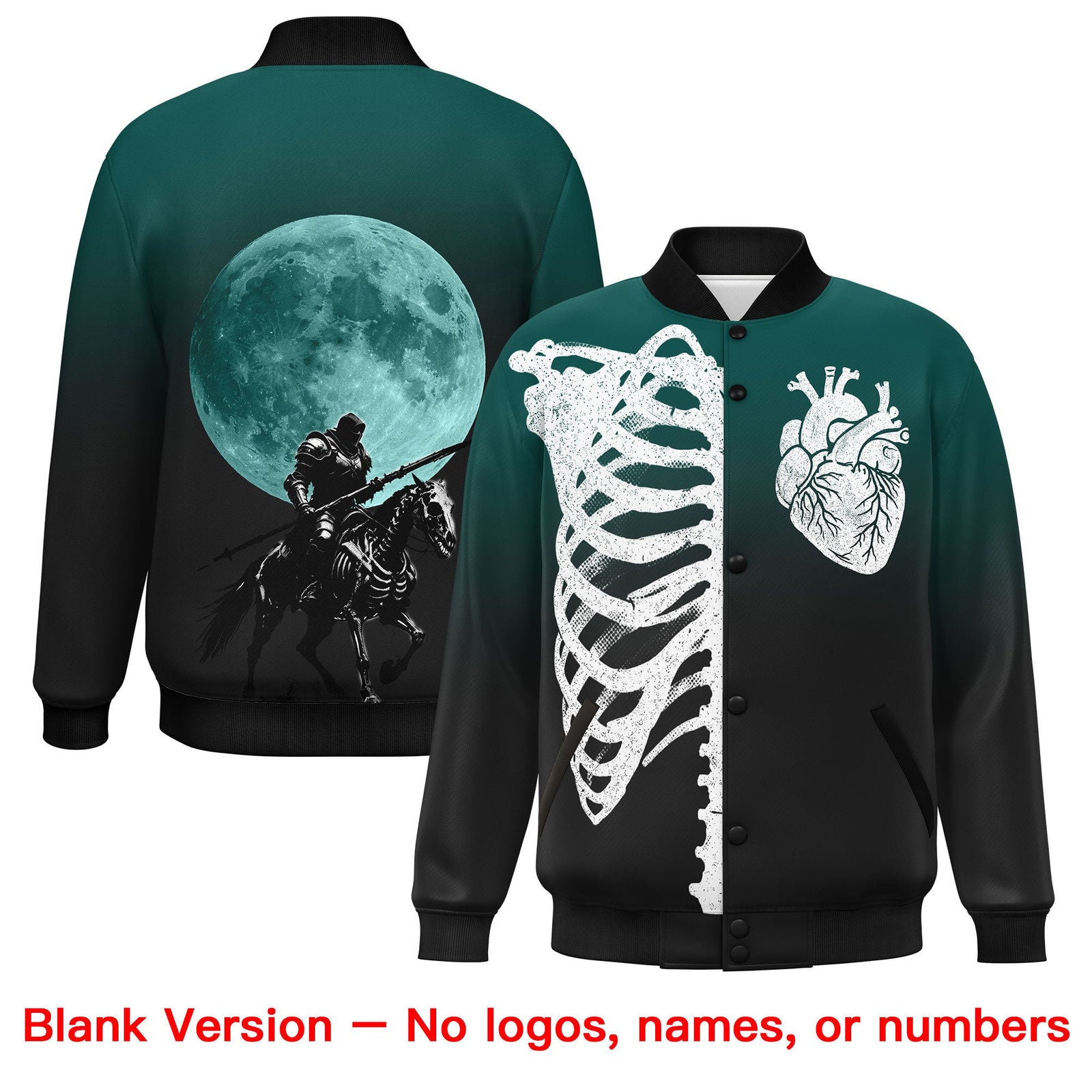 Custom Black White skeleton Halloween Graffiti Pattern Stretch Fabric Jacket| KXKSHOP
