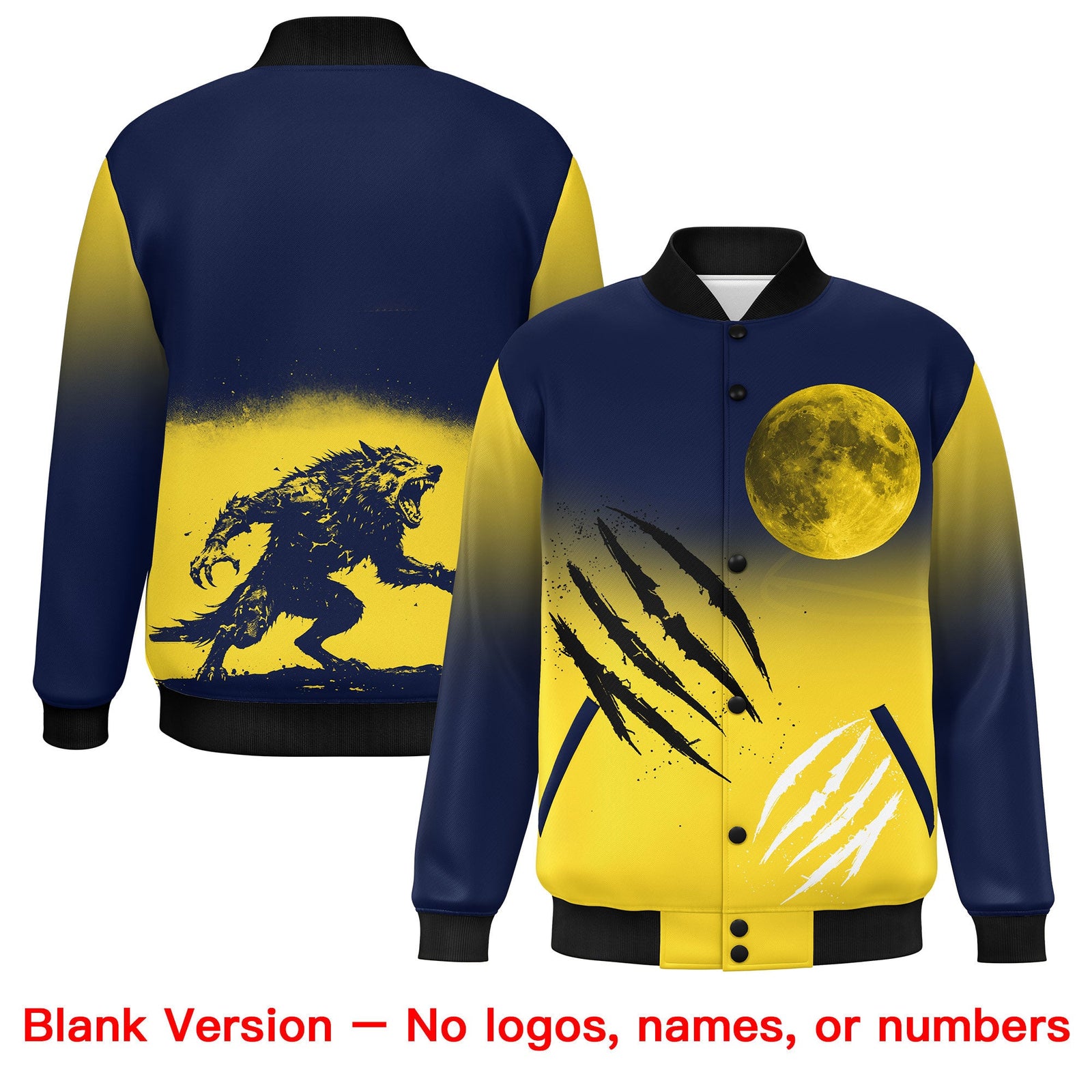 Custom Navy Gold Black skeleton Halloween Graffiti Pattern Moisture-Wicking Jacket| KXKSHOP