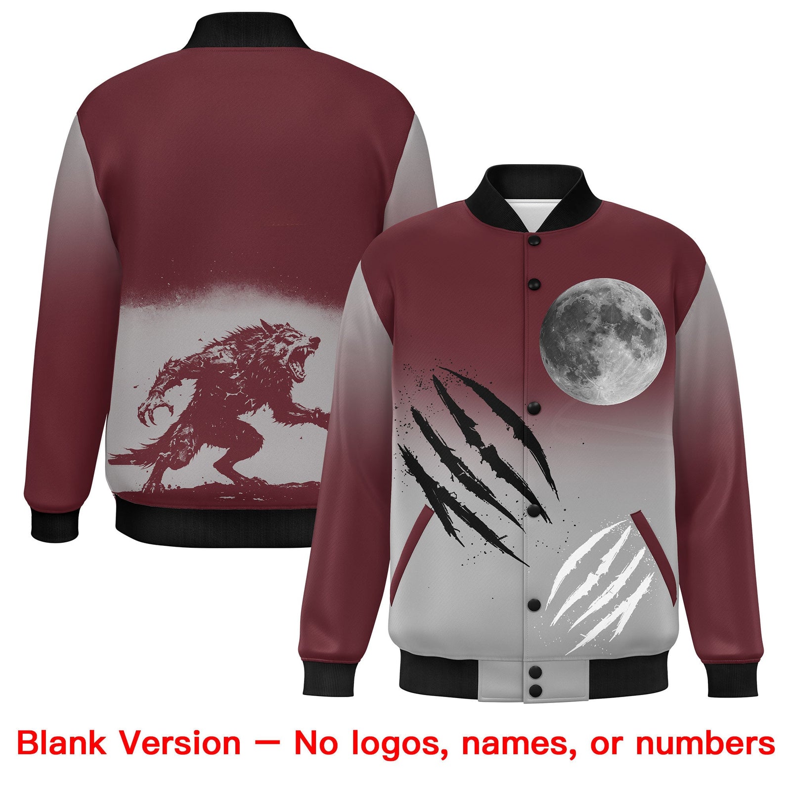 Custom Burgundy Gray Black skeleton Halloween Graffiti Pattern Moisture-Wicking Jacket| KXKSHOP