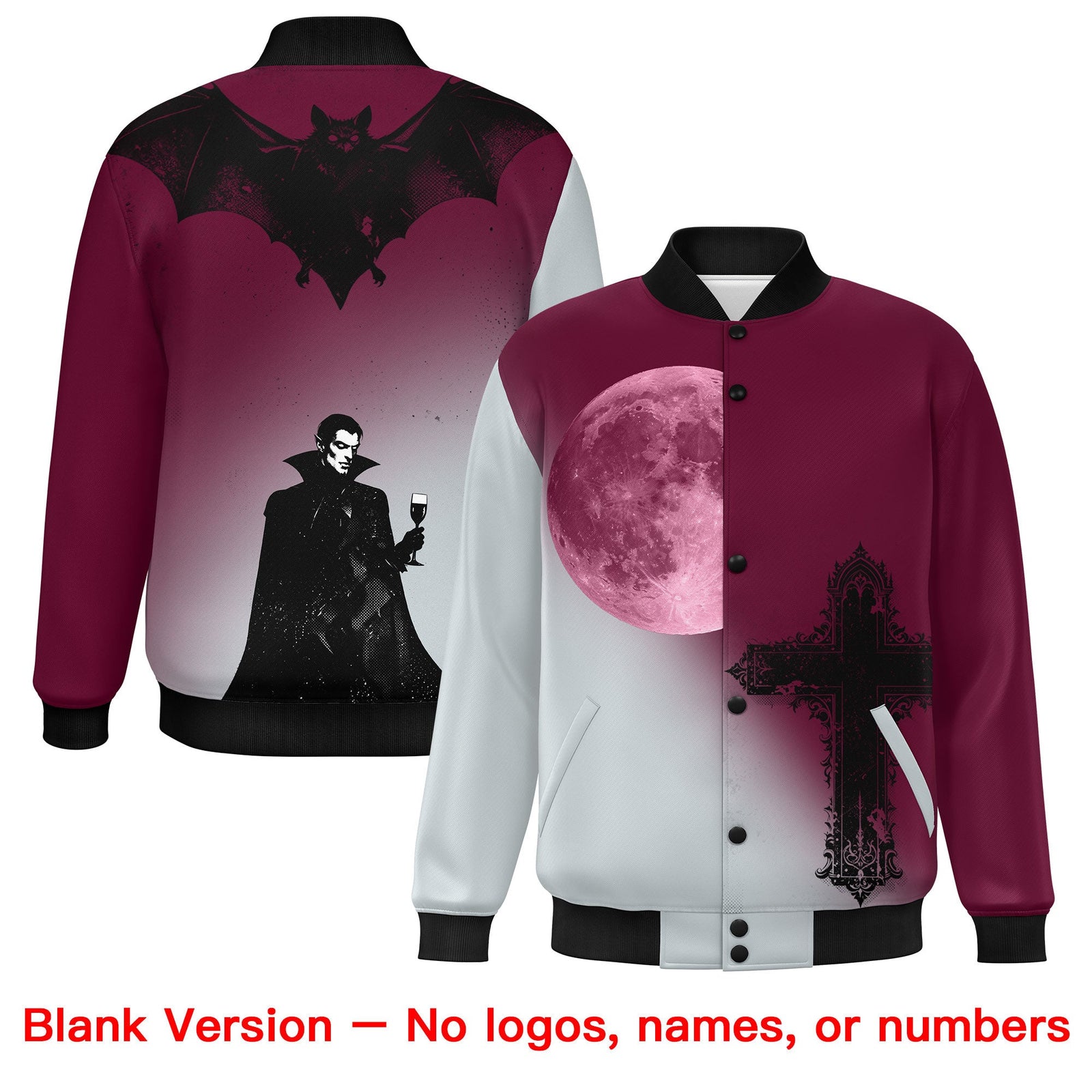 Custom Crimson Silver Black skeleton Halloween Graffiti Pattern Stretch Fabric Jacket| KXKSHOP
