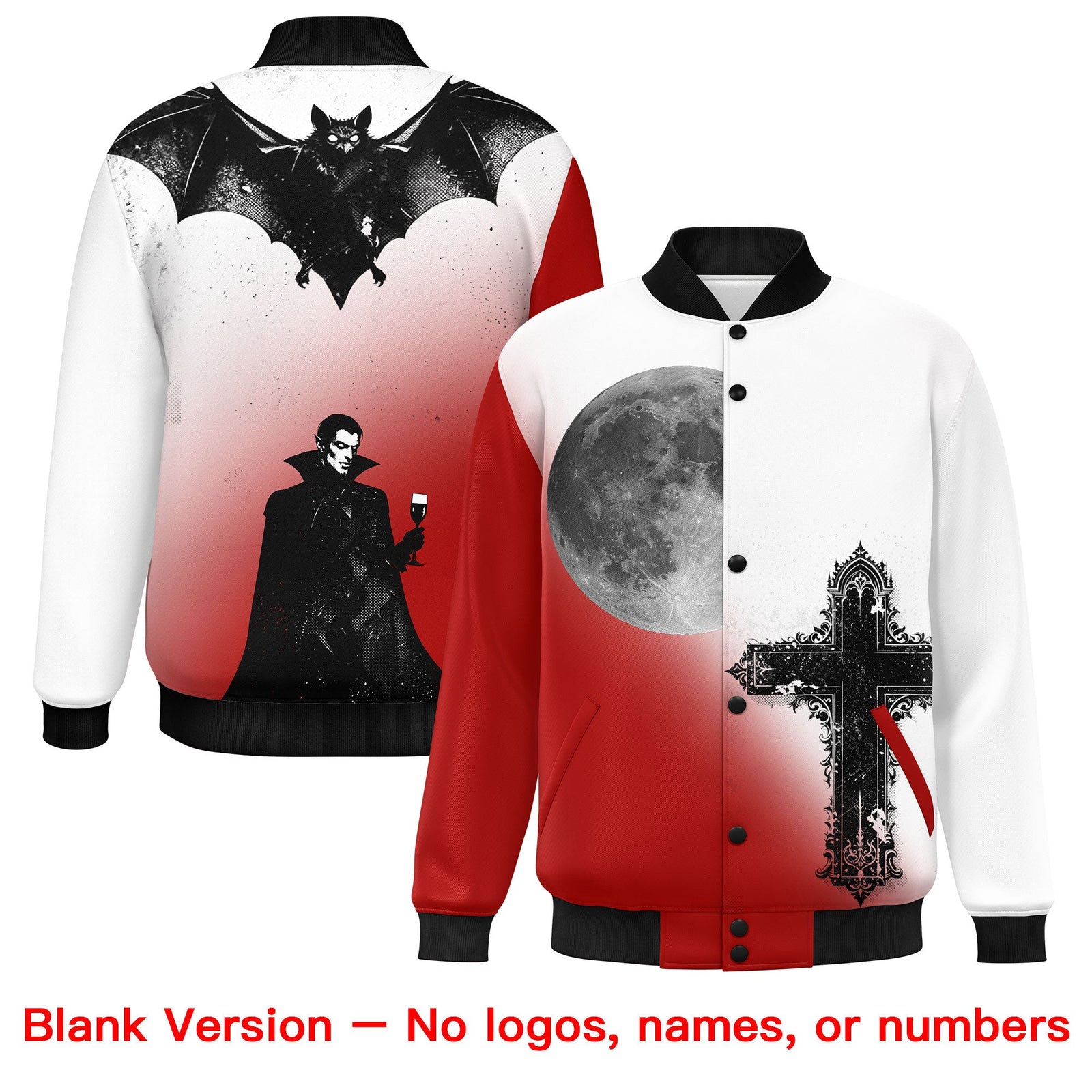 Custom White Red Black skeleton Halloween Graffiti Pattern Moisture-Wicking Jacket| KXKSHOP
