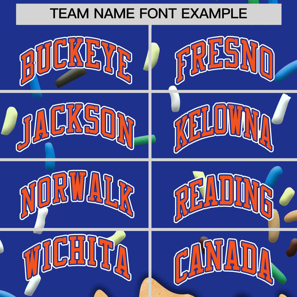 Custom Royal Blue Ice Cream Cone Graffiti Pattern Full-Snap Varsity Letterman Jackets