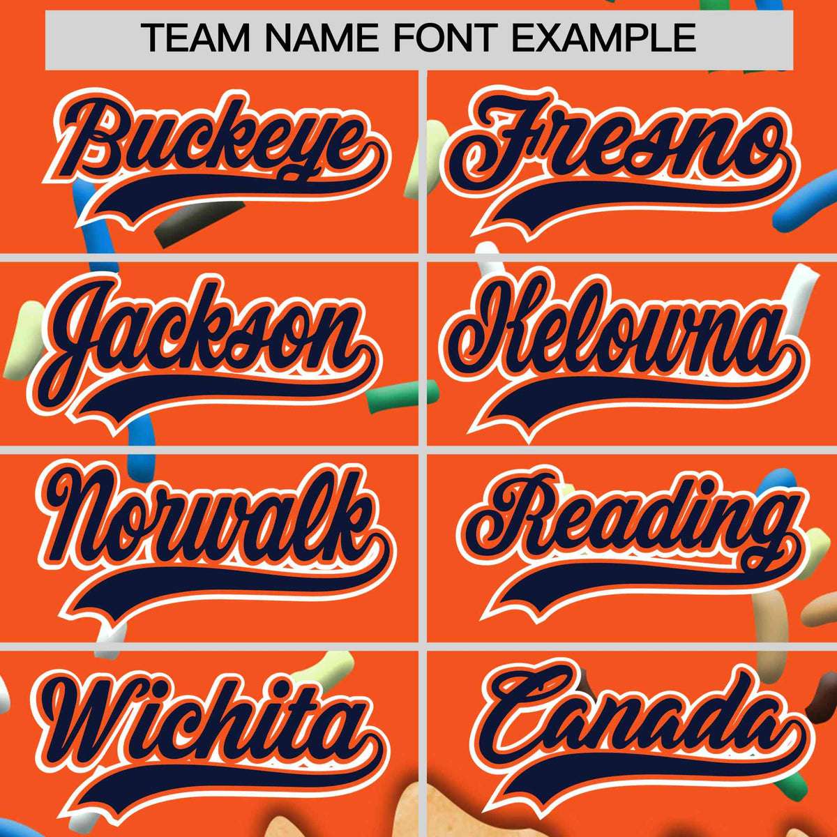 Custom Orange Ice Cream Cone Graffiti Pattern Full-Snap Varsity Letterman Jackets