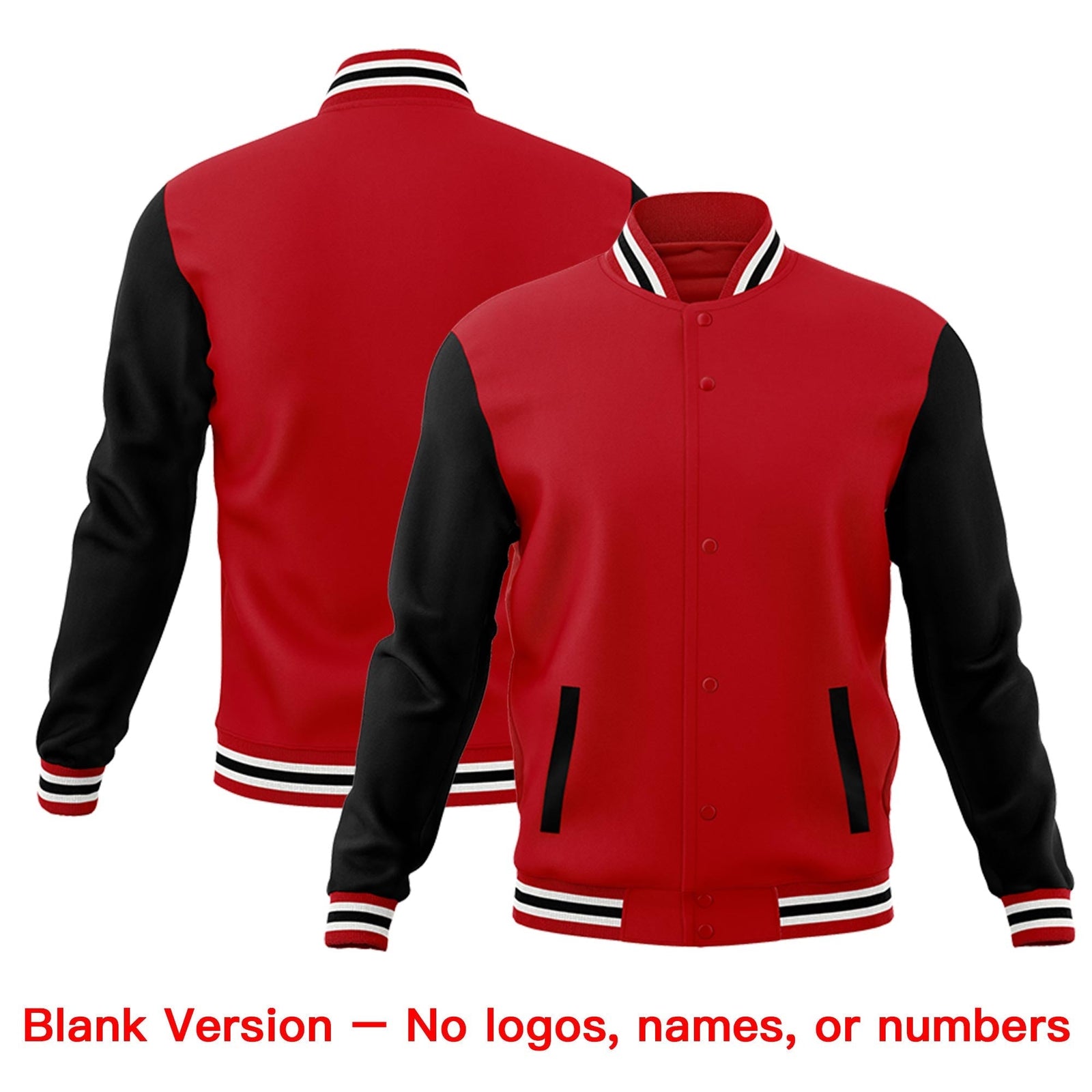 Custom Red Black White Raglan Sleeves Classic Style Letterman Cotton Fabric Jacket| KXKSHOP