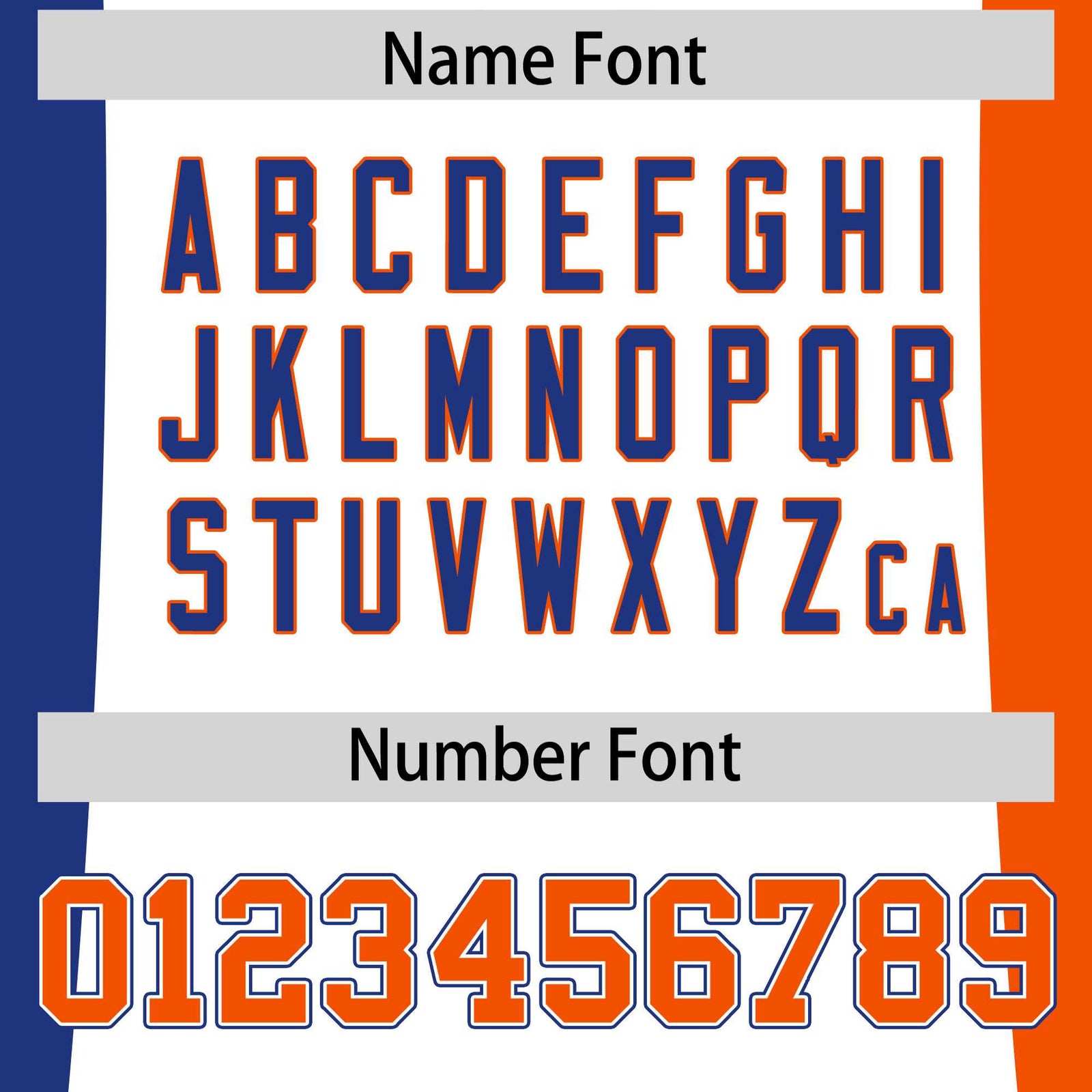 Custom White Royal Blue Orange Personalization Varsity Full-Snap Three Color Blocks Letterman Jacket