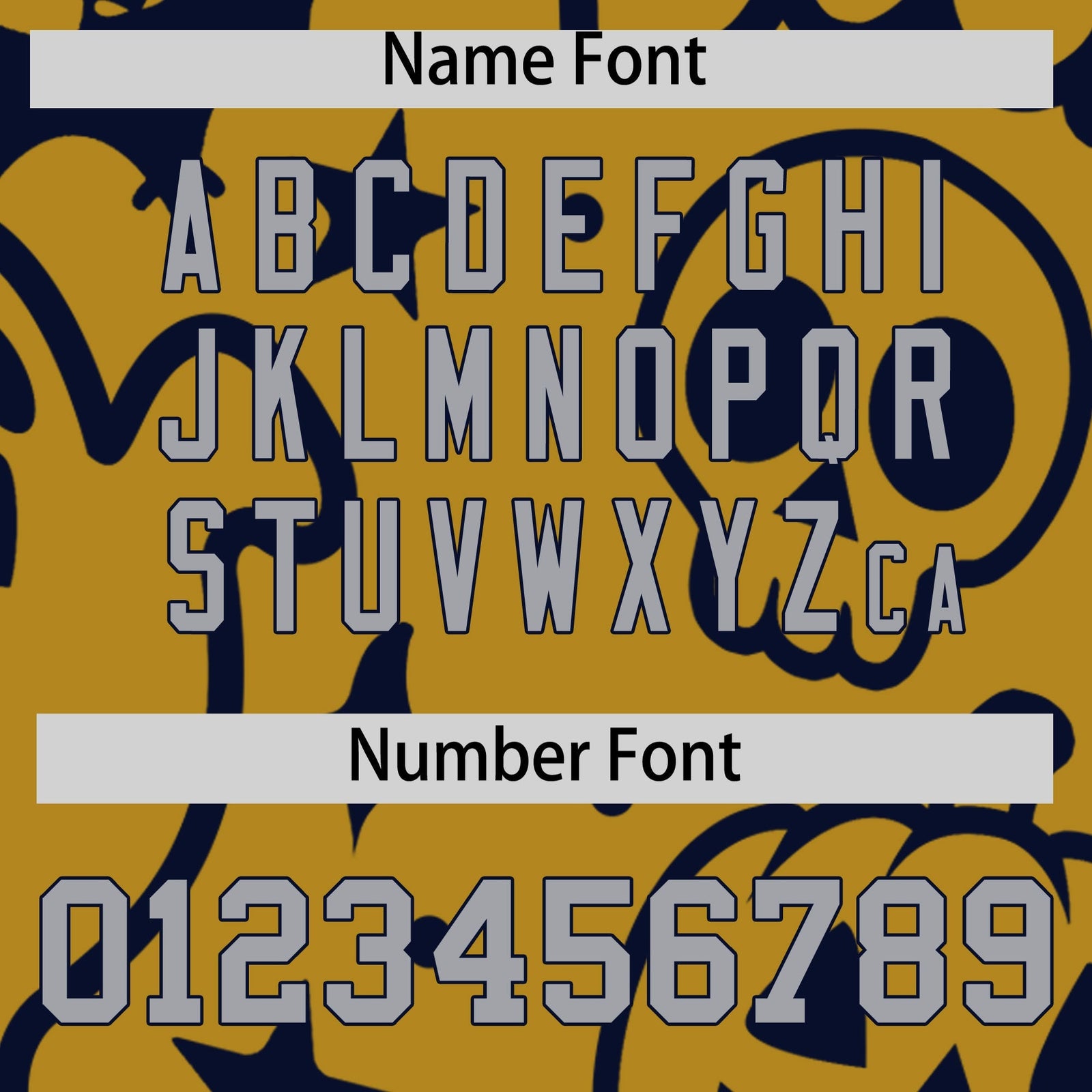 Custom Navy Old Gold Gray Bats Pumpkins Ghost Patterns Halloween Letterman Jacket | Custom Letterman Jacket,Add Name and Numbern,Sublimation Printed & Stitched,Perfect for Parties | KXKSHOP