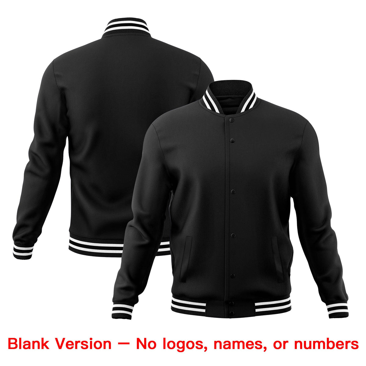 Custom Black White Classic Style Full-Snap Breathable Jacket| KXKSHOP