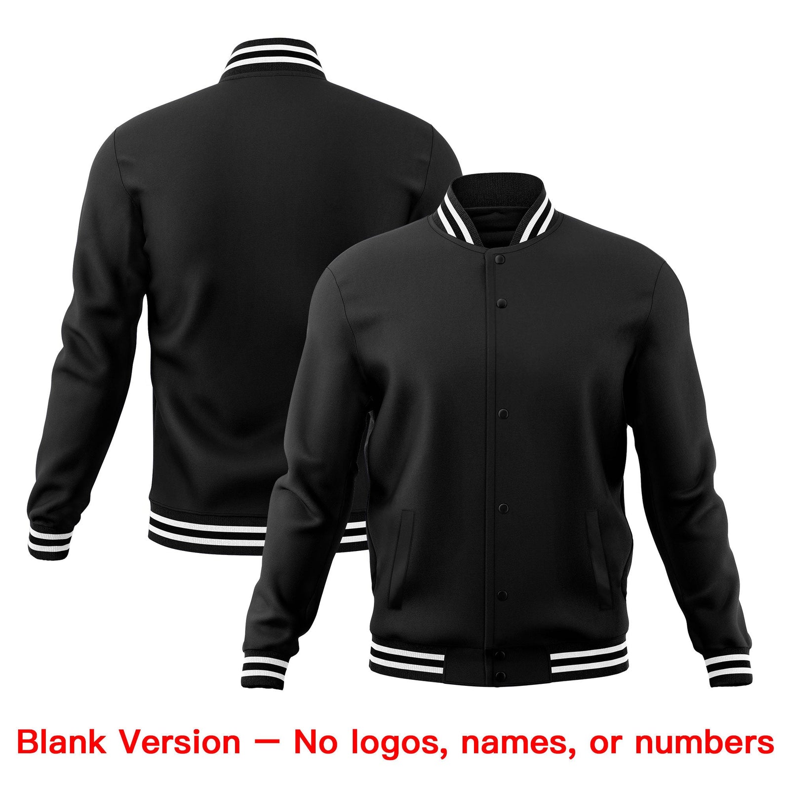 Custom Black White Classic Style Full-Snap Breathable Jacket| KXKSHOP
