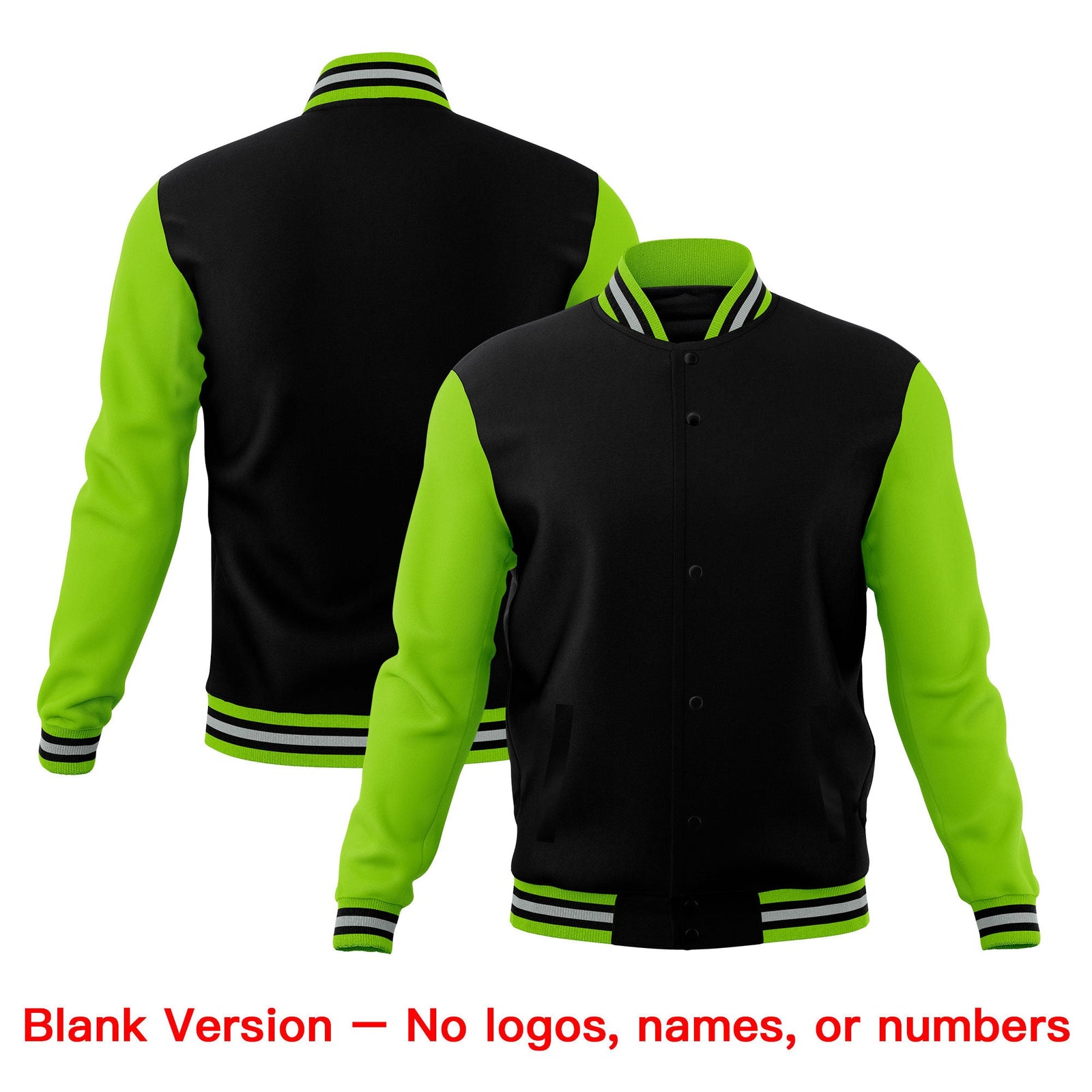Custom Black Green Gray Classic Style Full-Snap Breathable Jacket| KXKSHOP