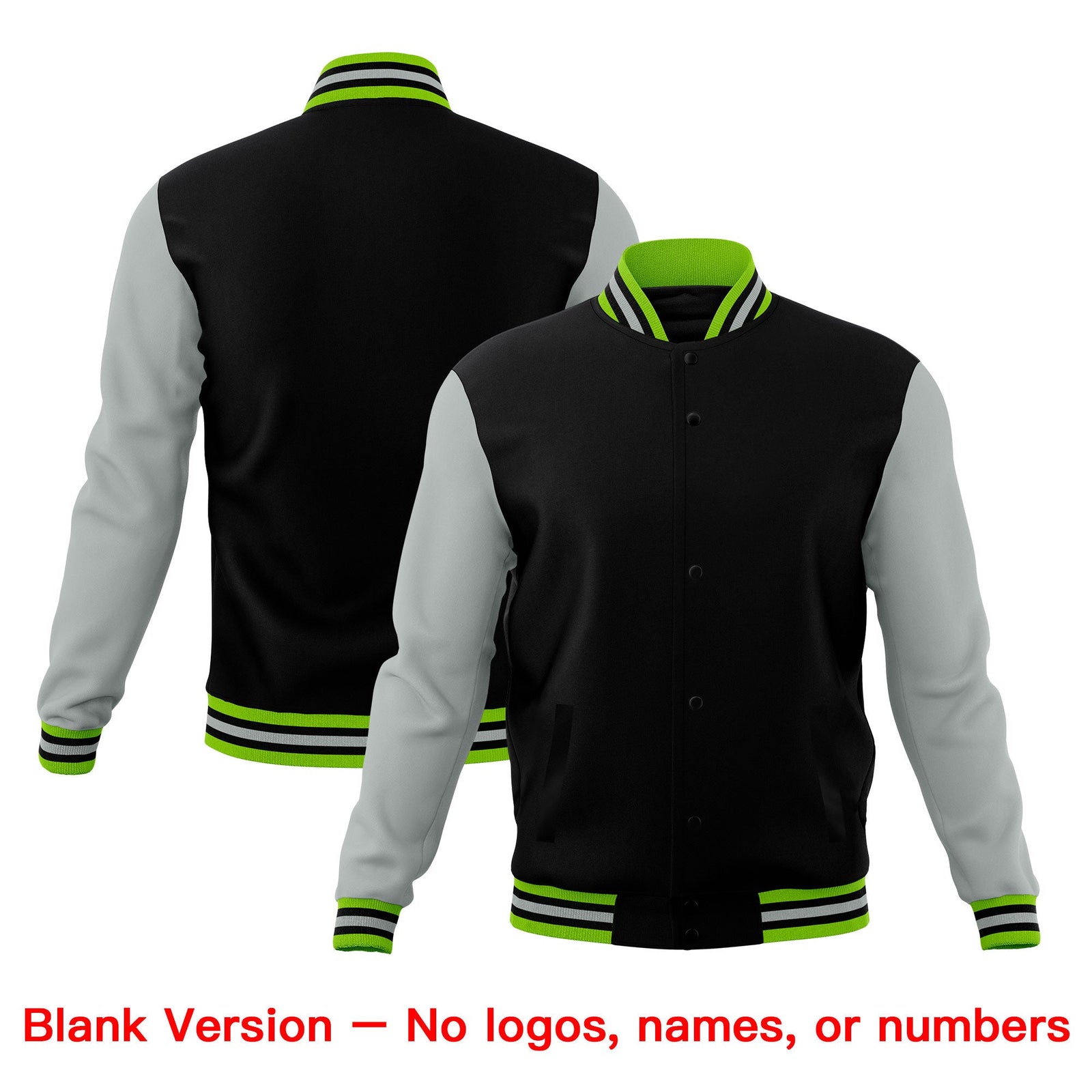 Custom Black Green Gray Classic Style Full-Snap Breathable Jacket| KXKSHOP