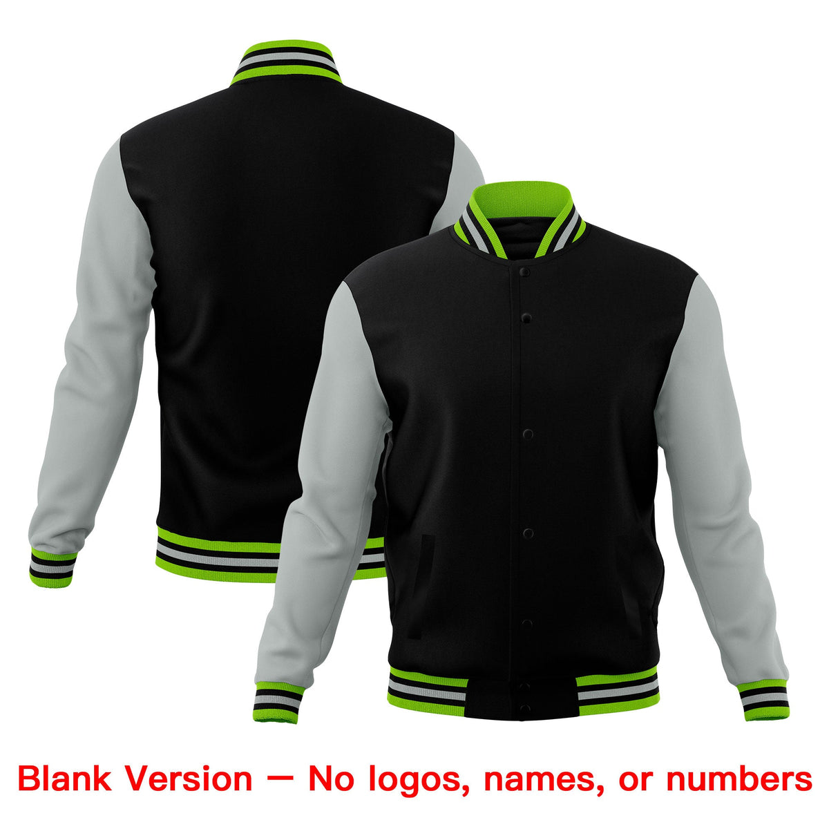 Custom Black Green Gray Classic Style Full-Snap Wrinkle-Resistant Jacket| KXKSHOP