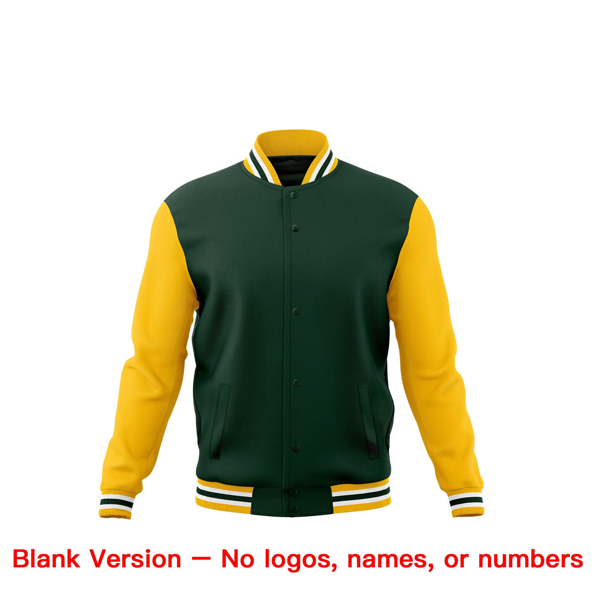 Custom Green Gold White Classic Style Full-Snap Breathable Jacket| KXKSHOP