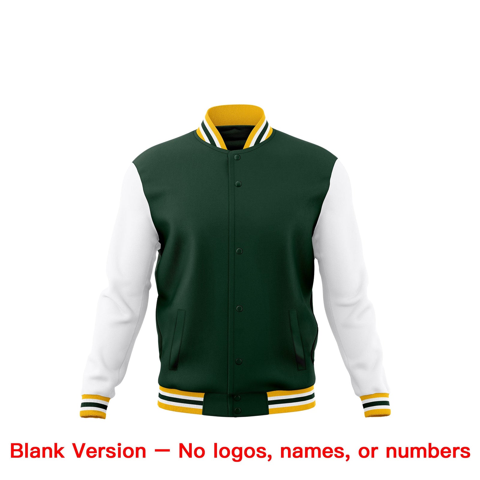 Custom Green Gold White Classic Style Full-Snap Breathable Jacket| KXKSHOP