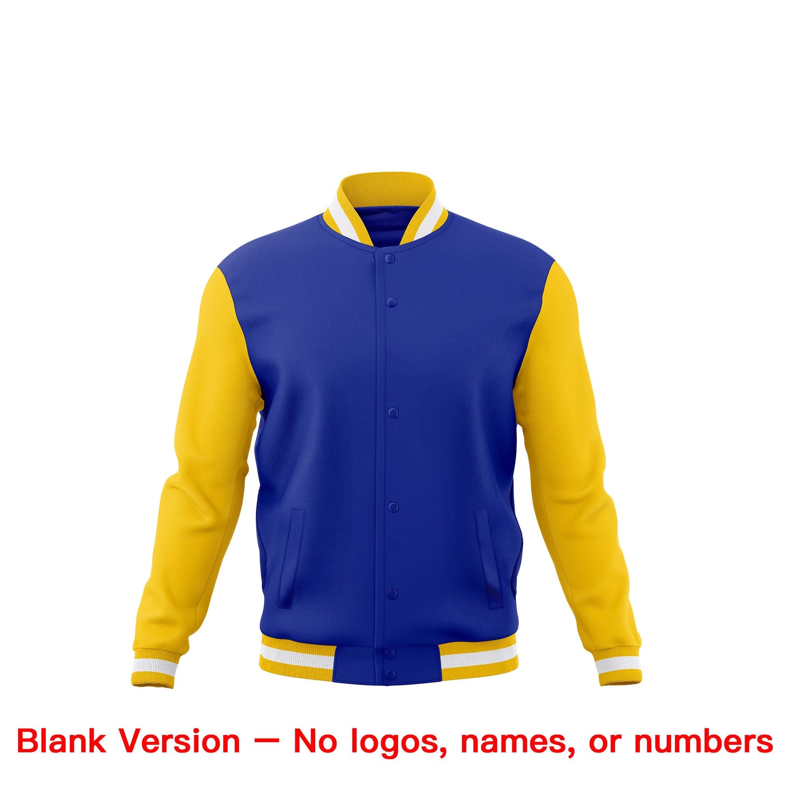 Custom Royal Blue Gold White Classic Style Full-Snap Breathable Jacket| KXKSHOP