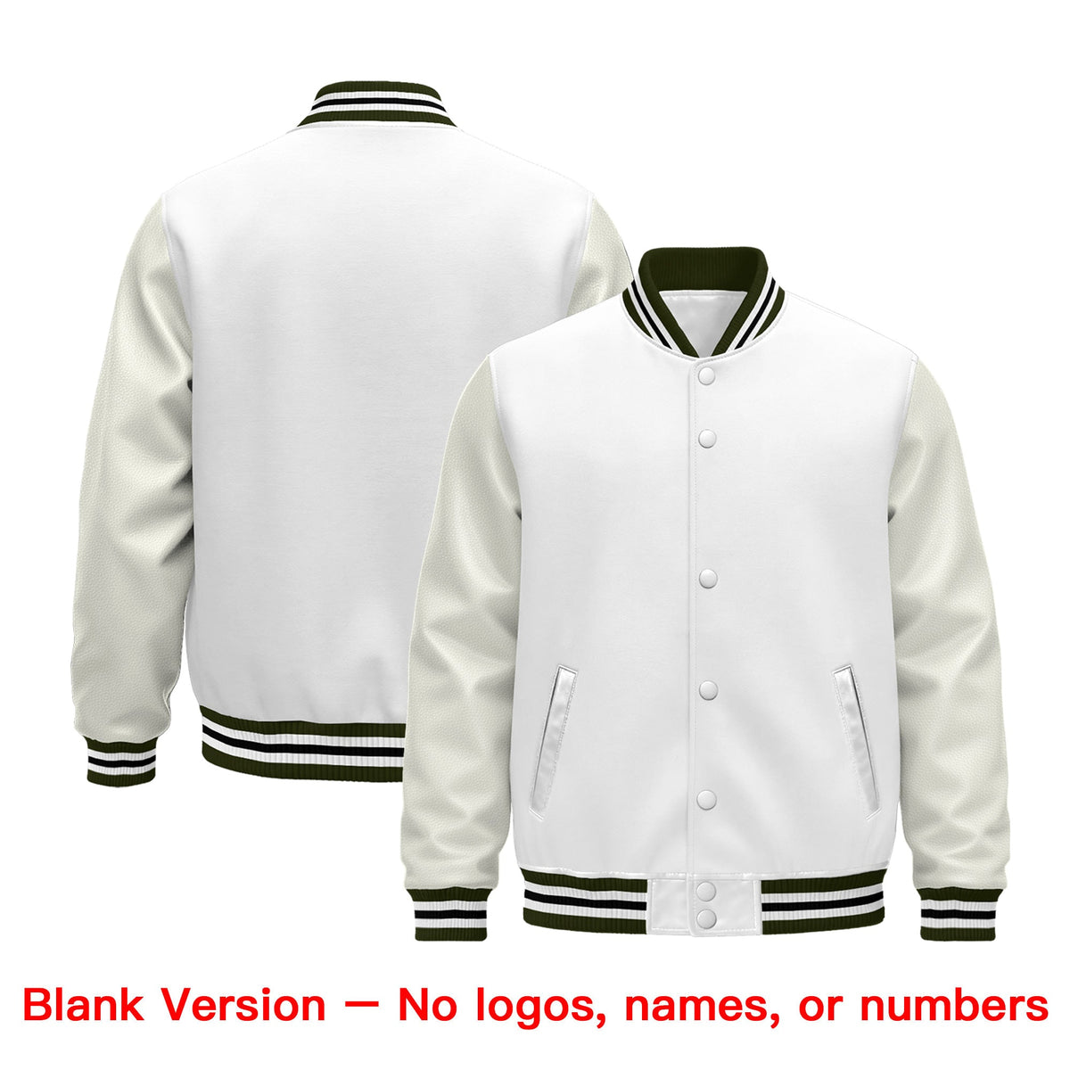Custom White Olive Black Classic Style Leather Sleeves Wrinkle-Resistant Jacket| KXKSHOP