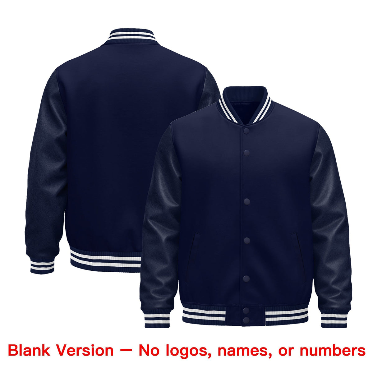 Custom Navy Burgundy Classic Style Leather Sleeves Wrinkle-Resistant Jacket| KXKSHOP