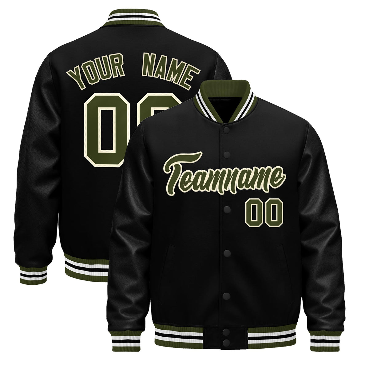 Custom Black White Classic Style Leather Sleeves Wrinkle-Resistant Jacket| KXKSHOP