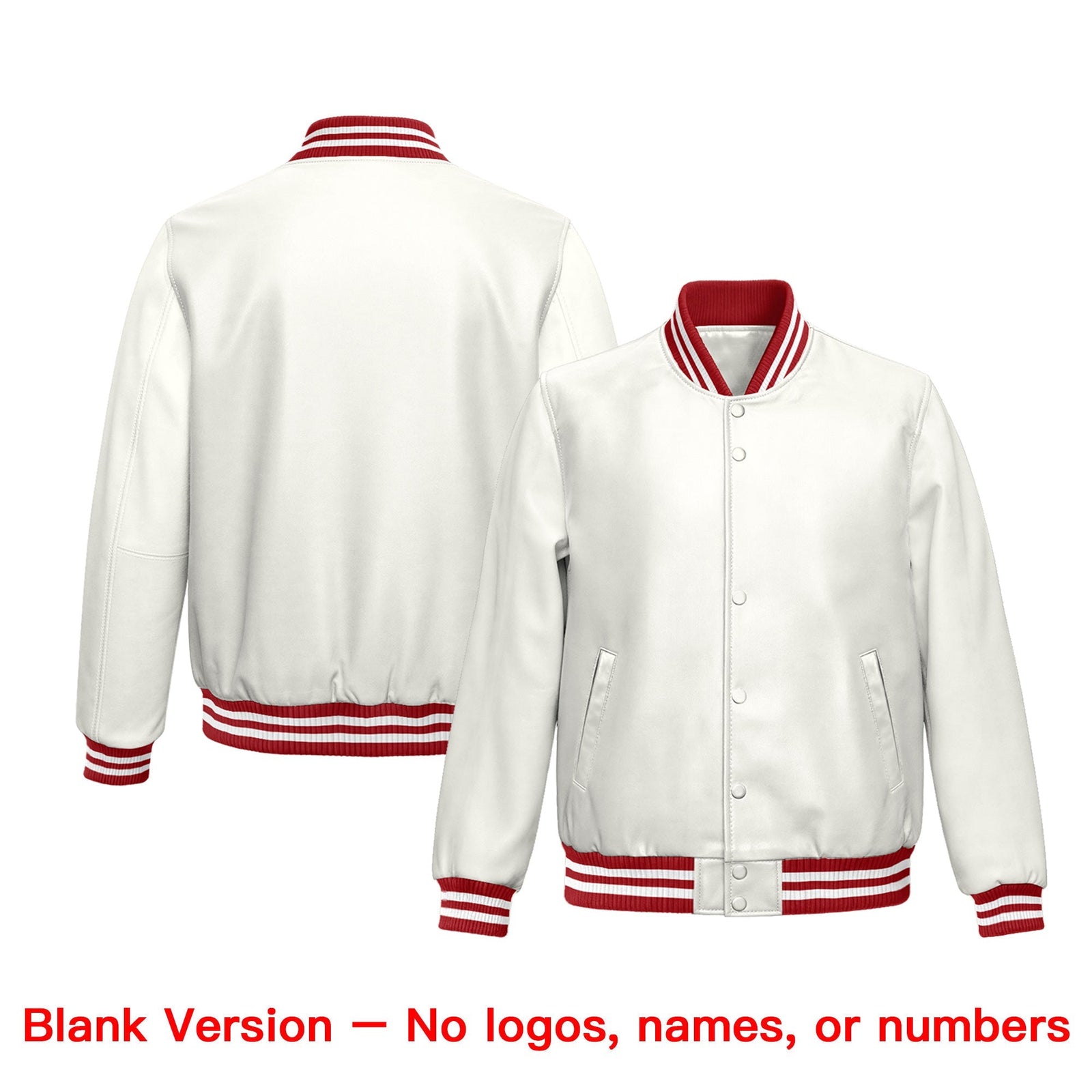 Custom White Kelly Green Full-Snap Varsity Faux Leather Letterman Jacket| KXKSHOP