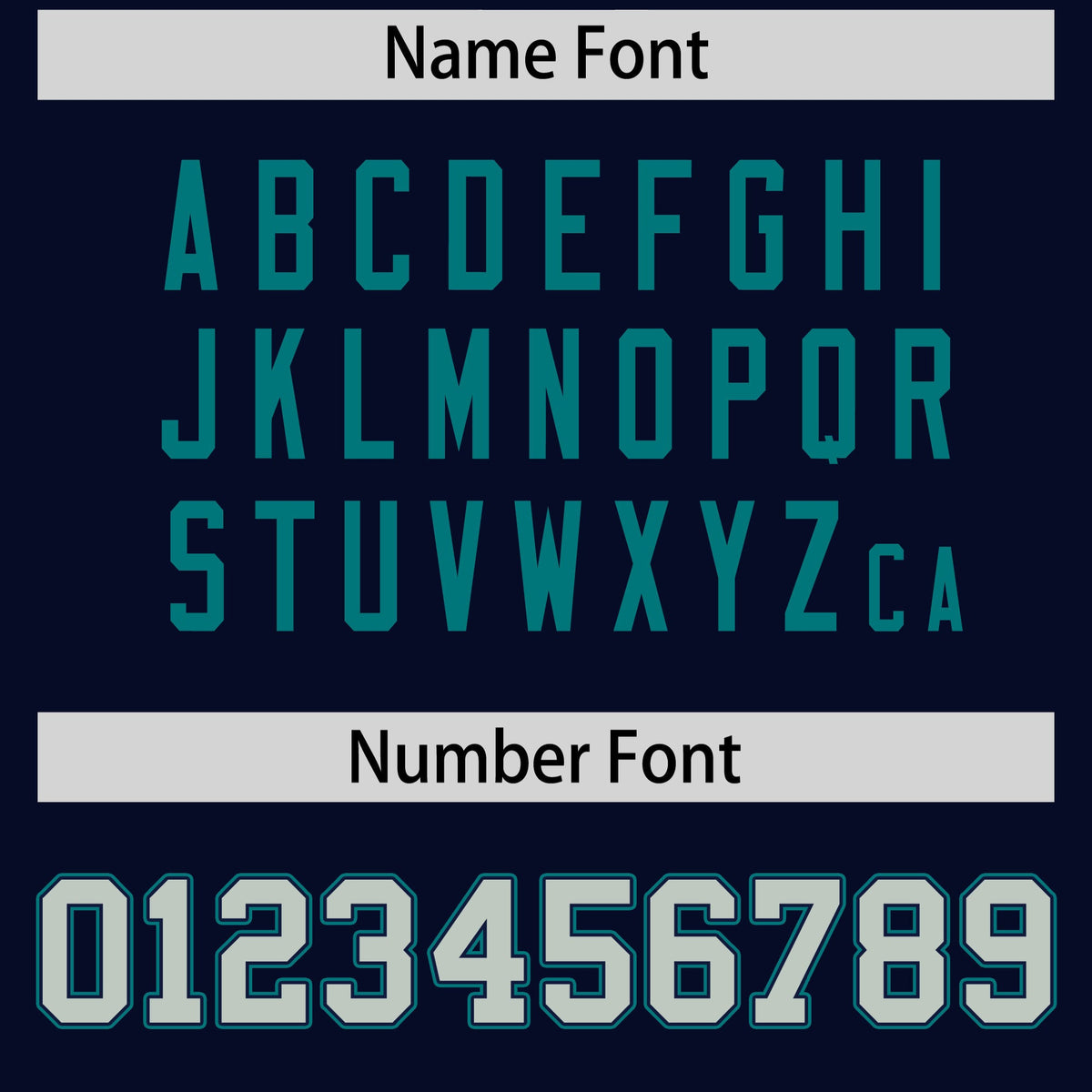 Custom coach jacket name and number font options - Style 1 | KXKSHOP