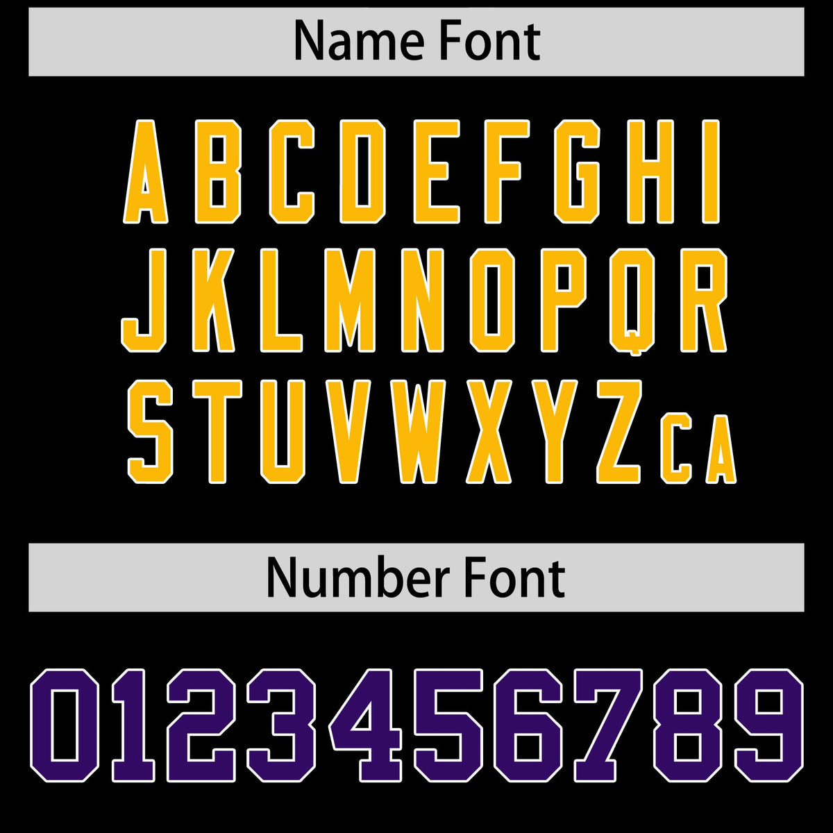 Custom coach jacket name and number font options - Style 1 | KXKSHOP