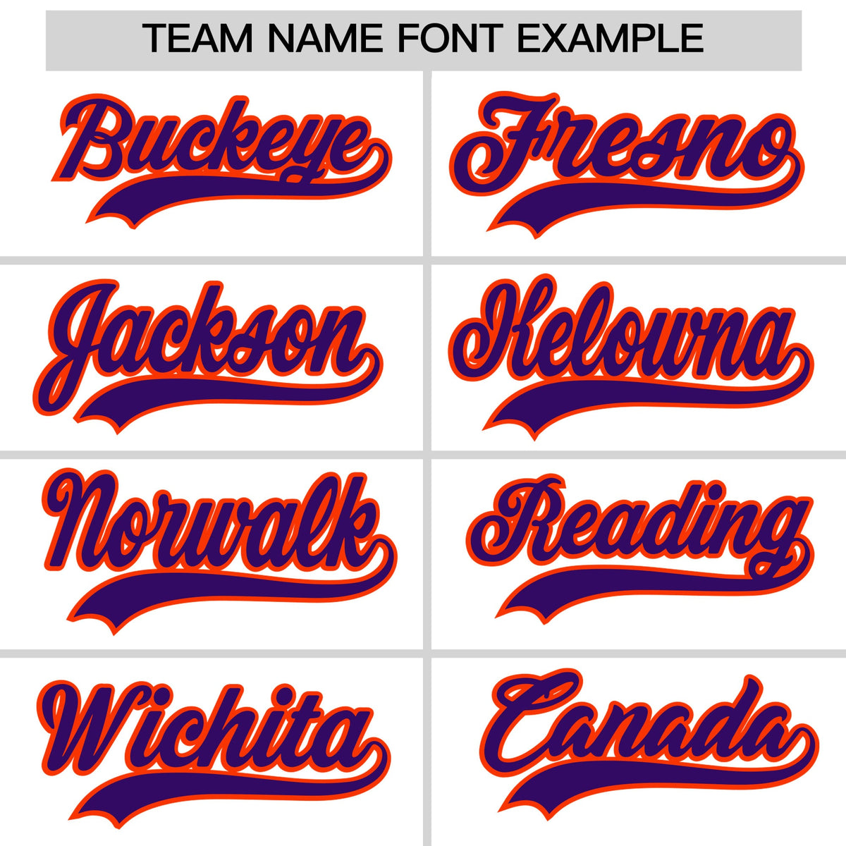 Personalised coach jacket team name lettering and font examples - Style 1 | KXKSHOP