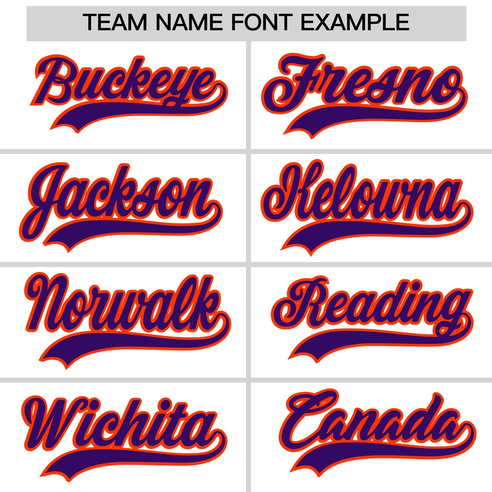 Personalised coach jacket team name lettering and font examples - Style 1 | KXKSHOP