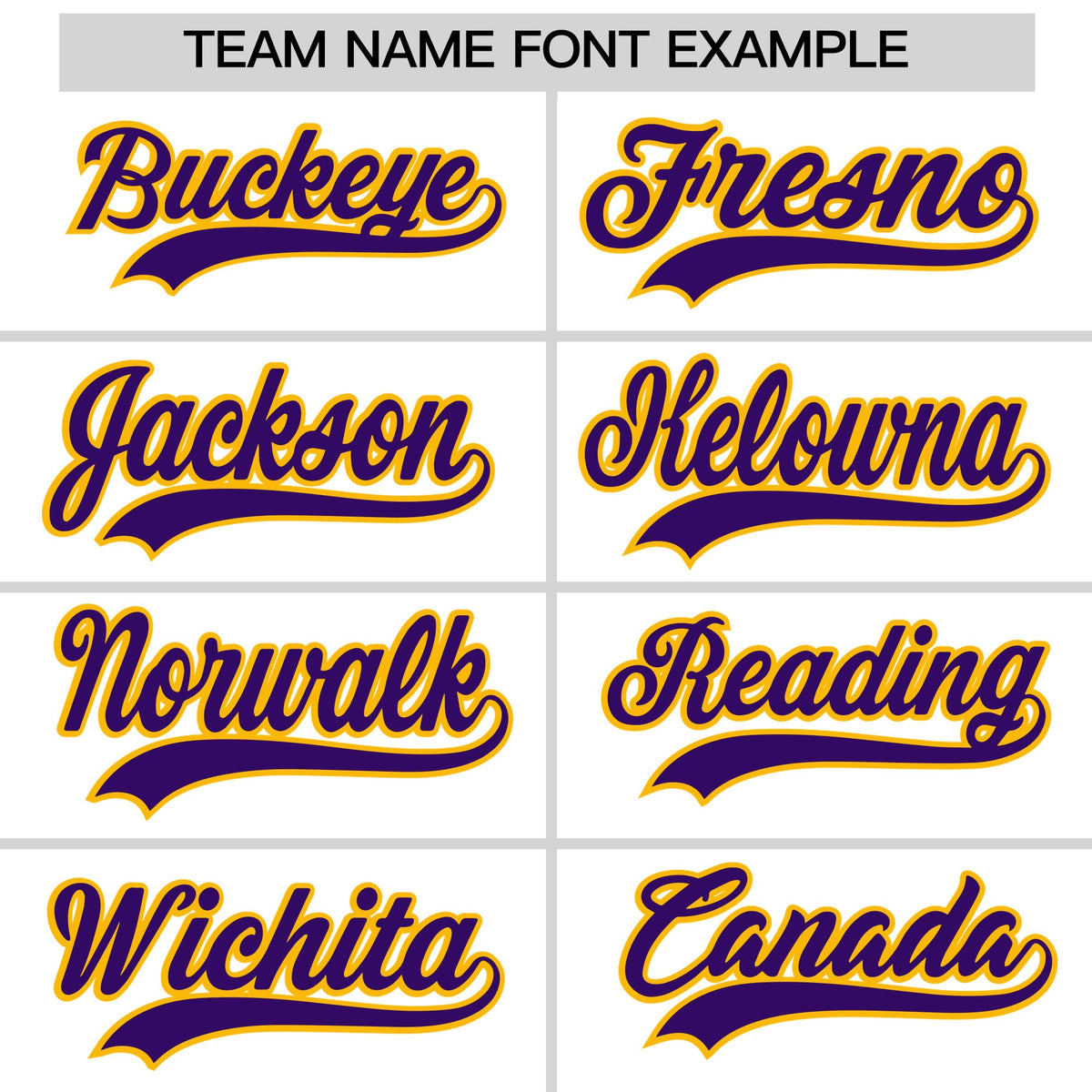 Personalised coach jacket team name lettering and font examples - Style 1 | KXKSHOP